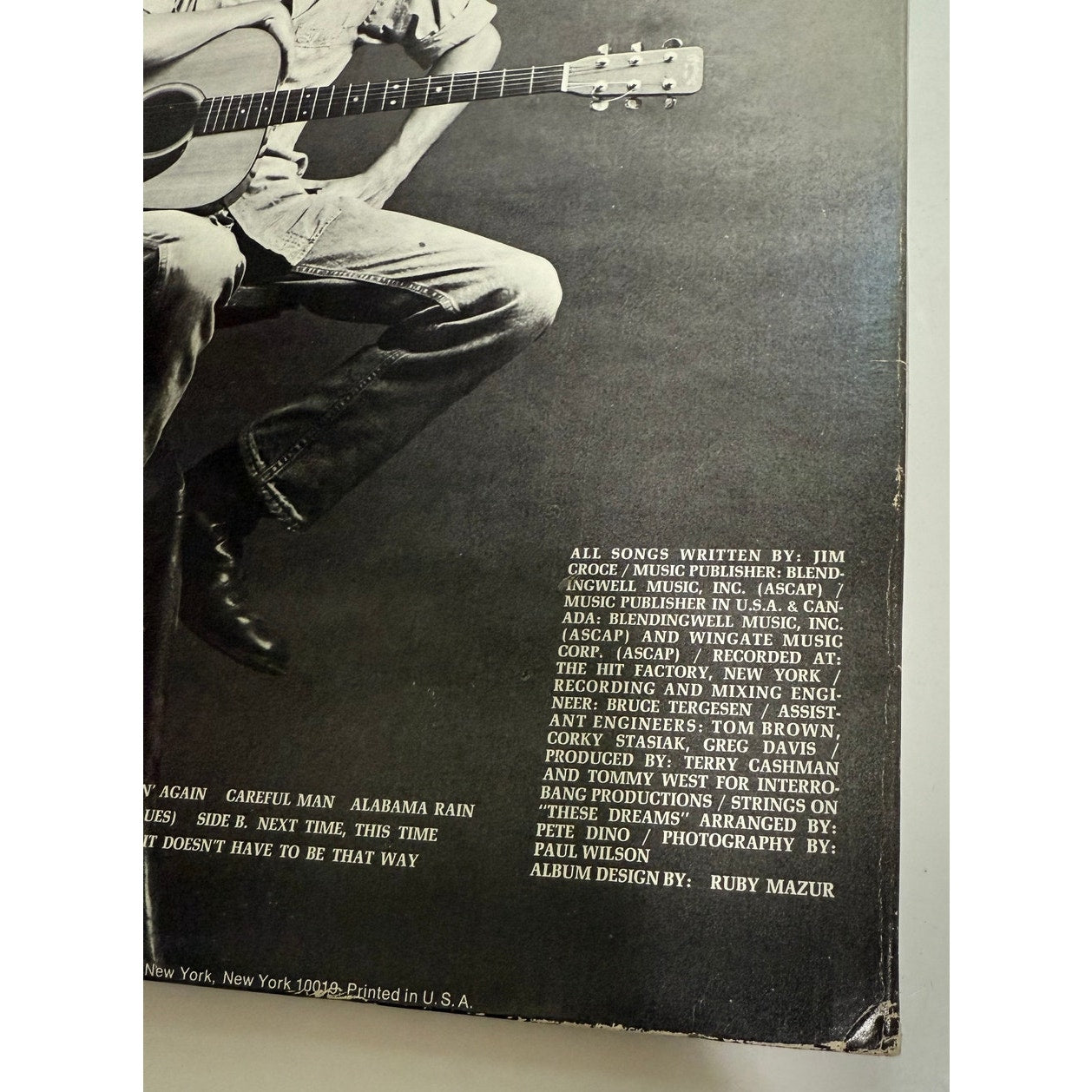 Jim Croce "Life and Times" Vinyl LP 1973 "One Less Set of Footsteps"