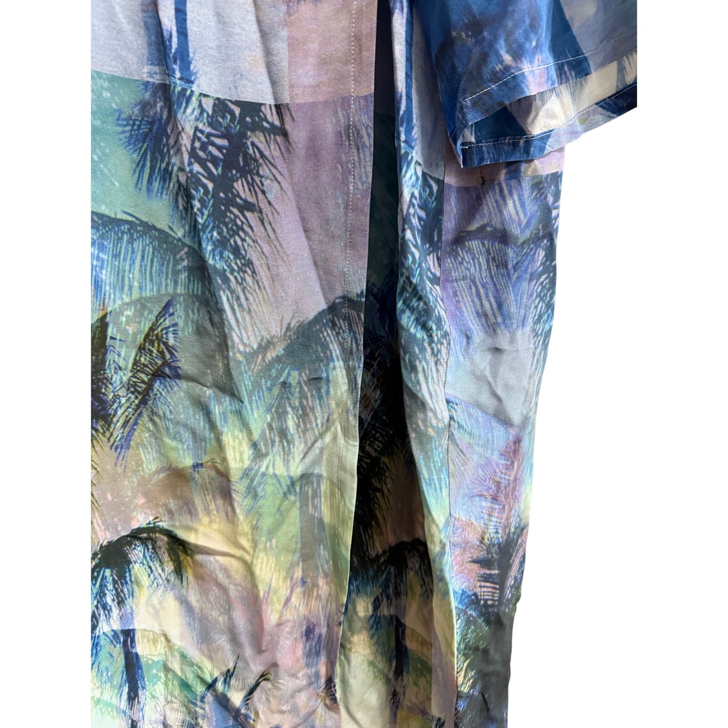 Ocean & Main Los Angeles Blue & Purple Small Oversized Beach Wrap Dress