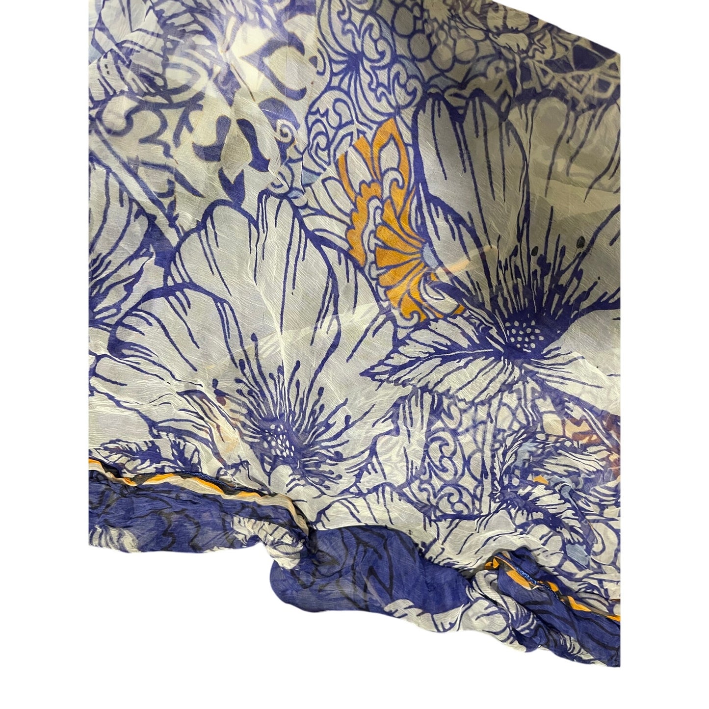 Unbranded Blue & Orange Floral Shawl