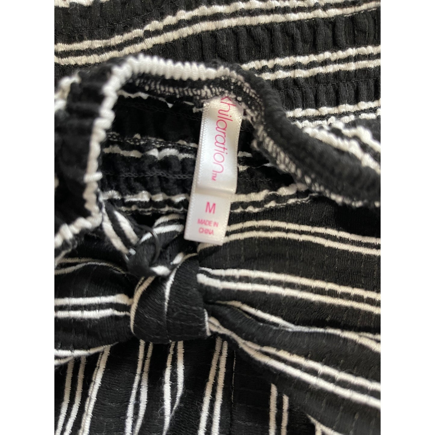 Xhilaration Size Medium Sleeveless Black & White Stripe Jumpsuit