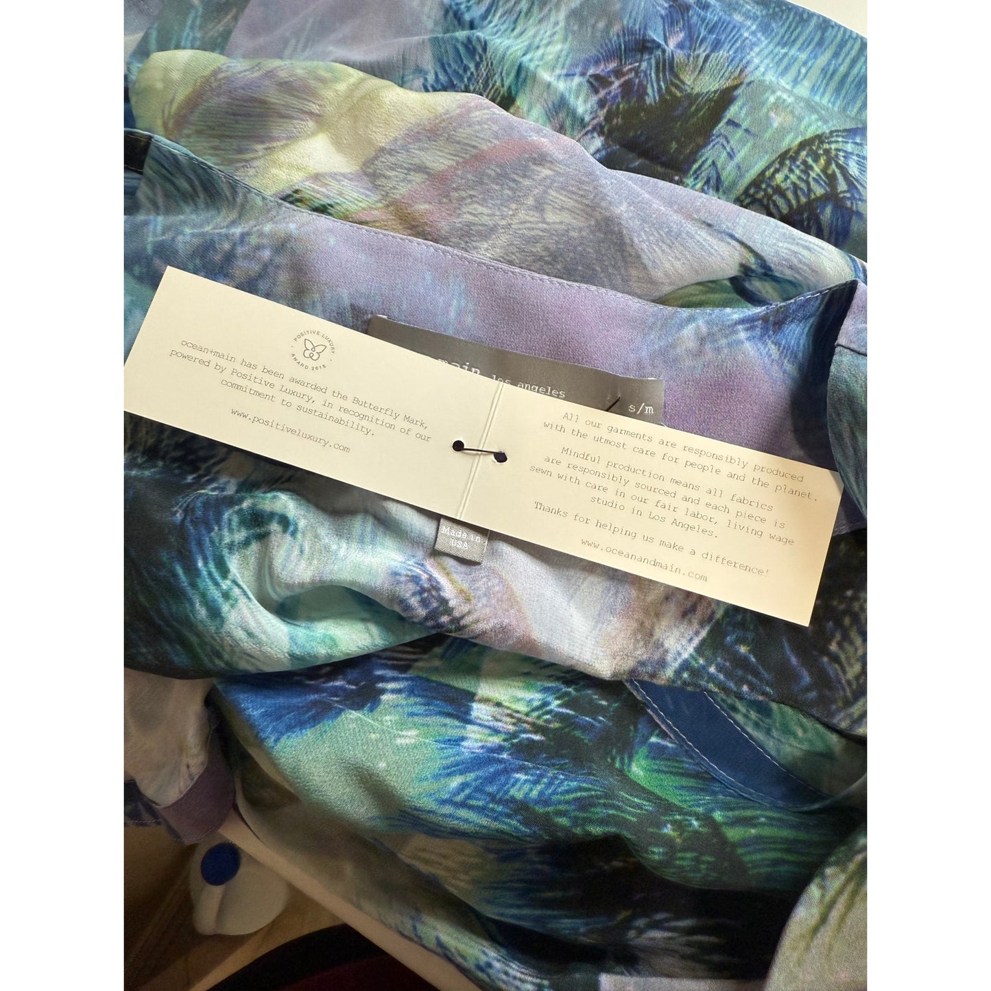 Ocean & Main Los Angeles Blue & Purple Small Oversized Beach Wrap Dress