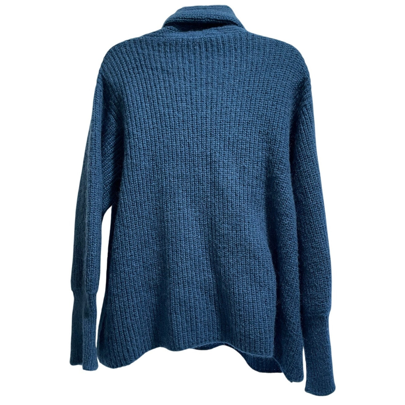 Vintage Jette Holman Knit Handmade in Denmark Blue Cardigan Sweater