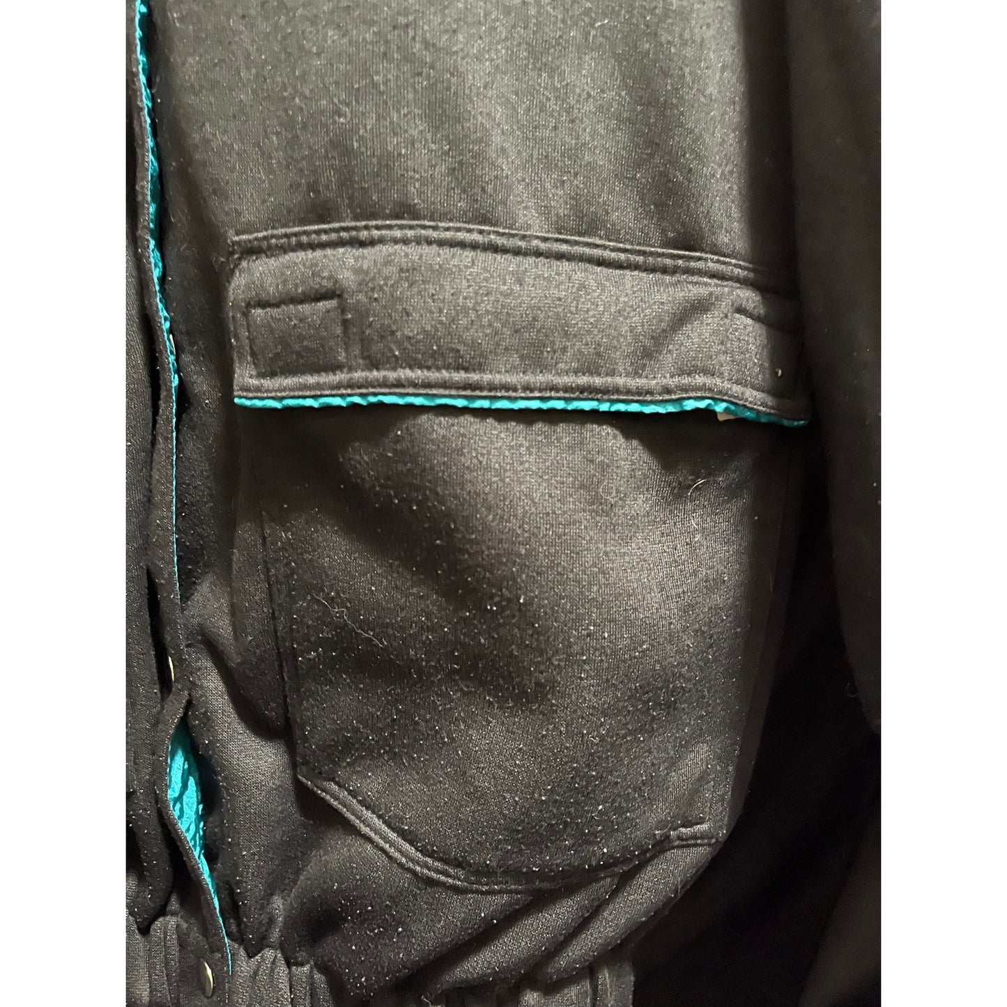 Vintage Teal and Black Reversible Windbreaker Jacket - Men's Small