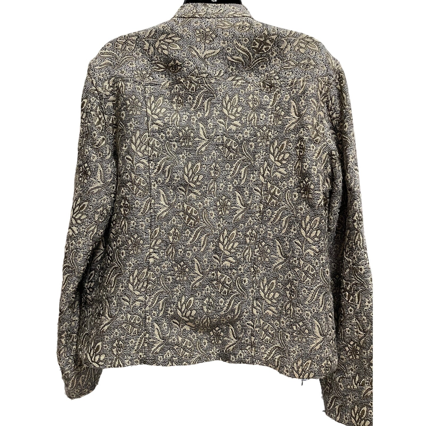 Chico's Embroidered Gold Button Front Carpet Jacket - Size 2
