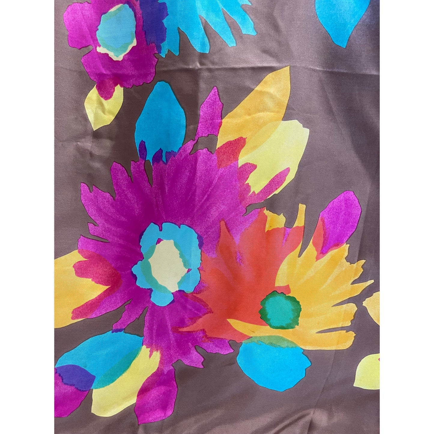 Vintage Jacques Fath Late 1960's Multicolor Silk Square Women's Designer Scarf