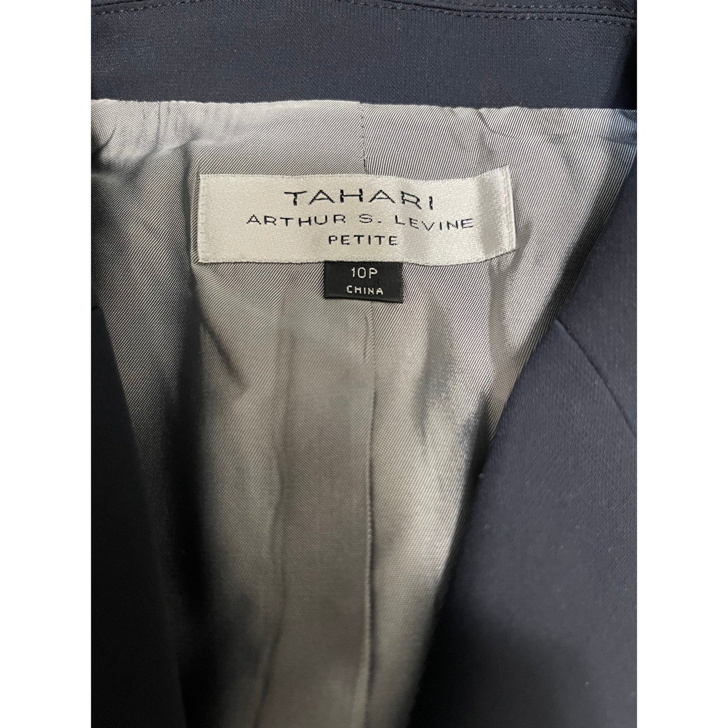 Tahari Dark Navy / Black 3 Button Blazer Jacket - Size 10 Petite