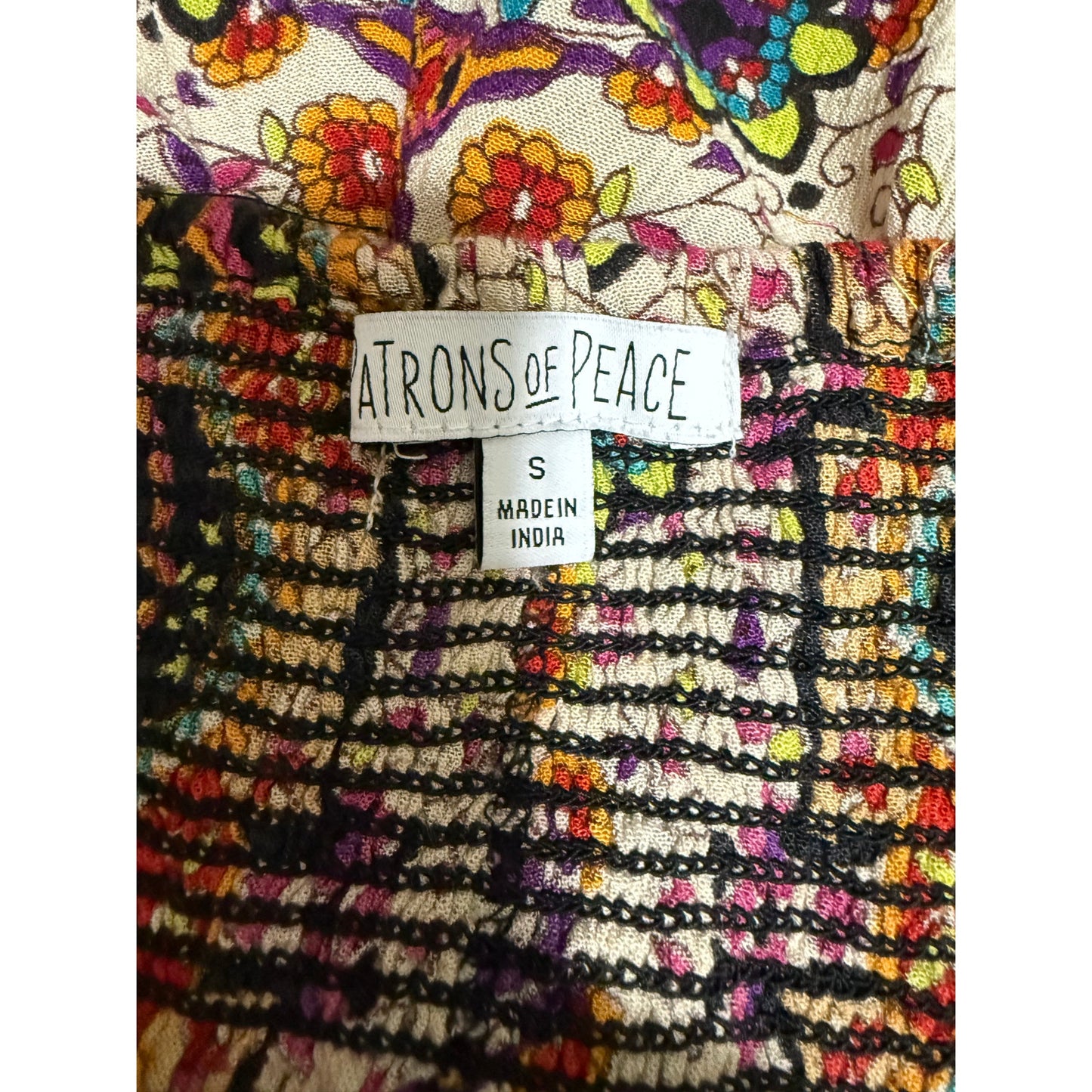Patrons of Peace Boho Floral Print Elastic Waist Shorts - Size Small