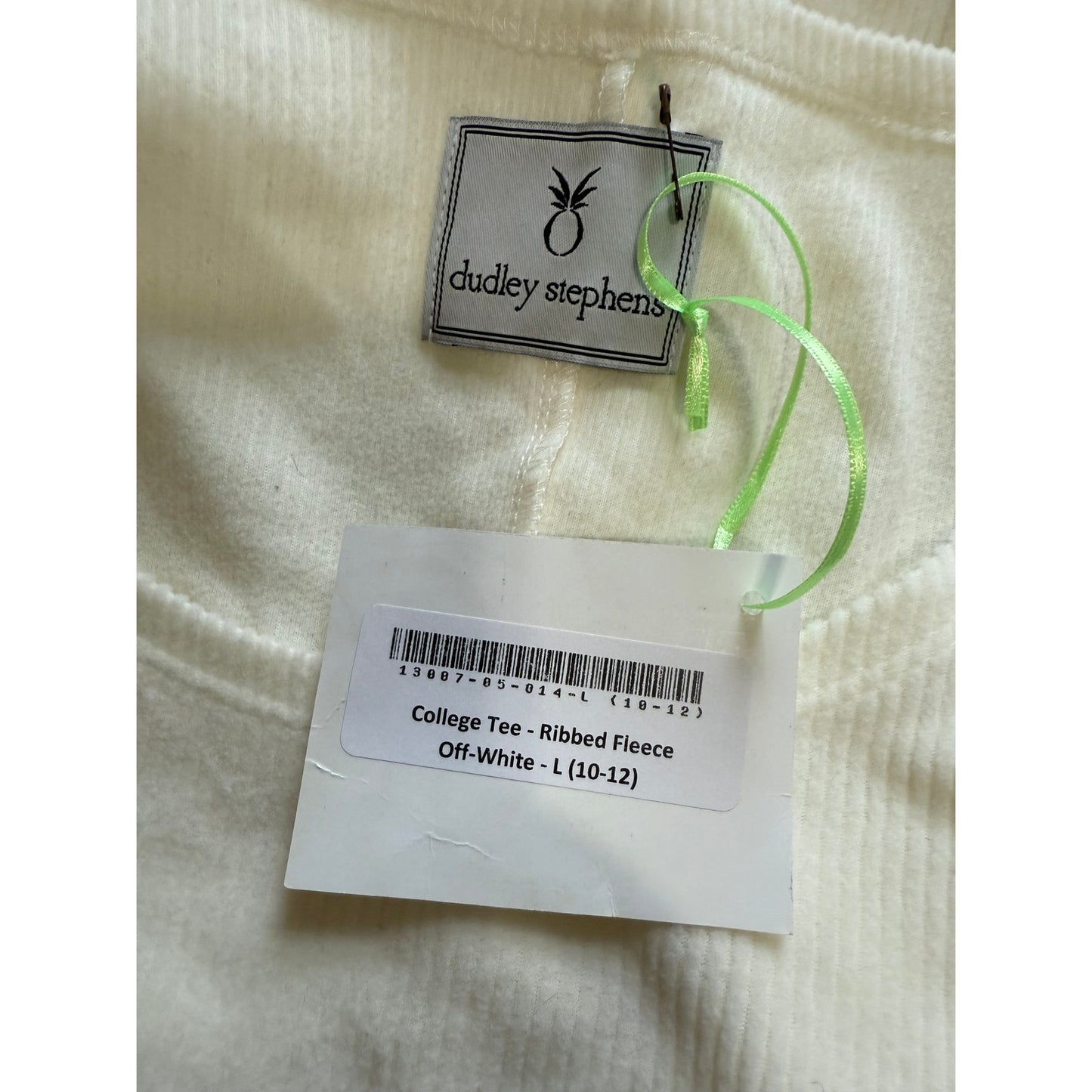 Dudley Stephens Ribbed Terry Fleece College Tee - NWT - Large