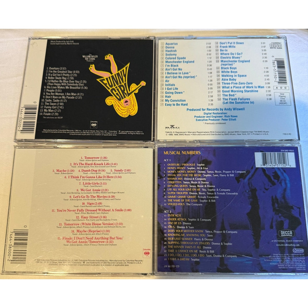 Movie & Broadway Soundtrack CD Bundle -15 CD's - Chicago, Annie, The Bodyguard