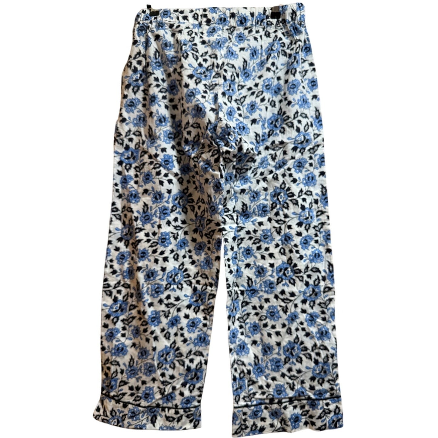 Navy Bleu Floral Print Straight Leg Drawstring Casual Pants - Size Medium - NWT