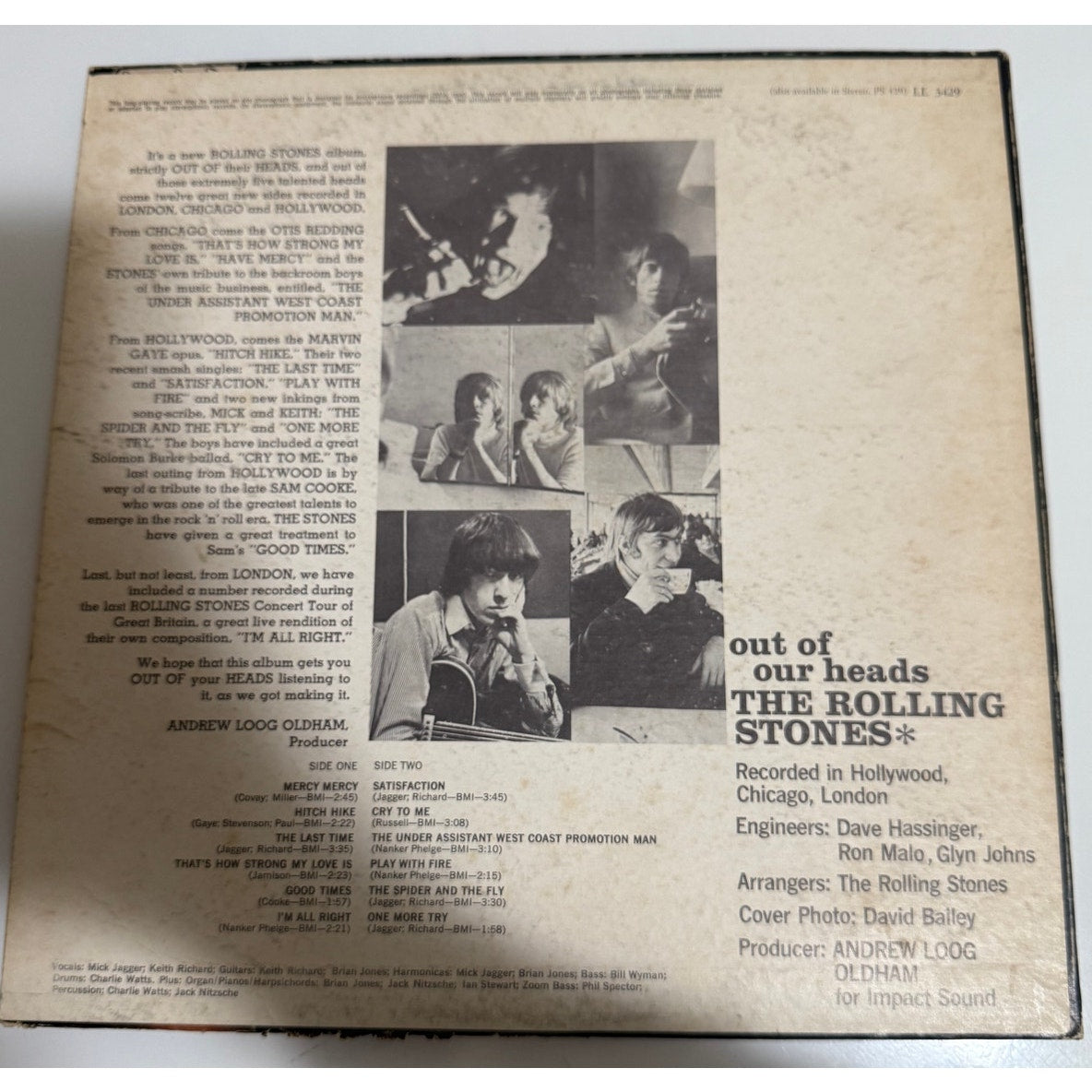 The Rolling Stones Out of Our Heads 1965 London Mono LL-3429 - 12" Vinyl