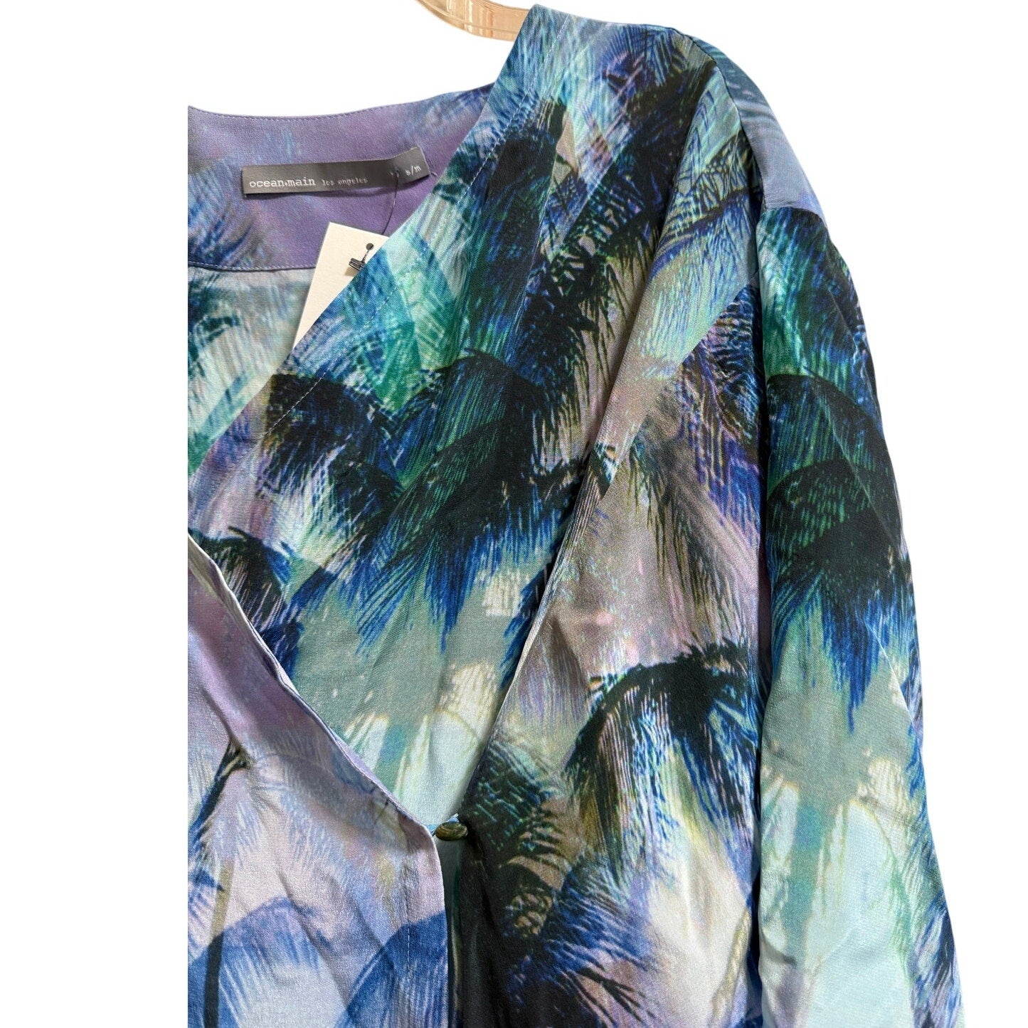 Ocean & Main Los Angeles Blue & Purple Small Oversized Beach Wrap Dress
