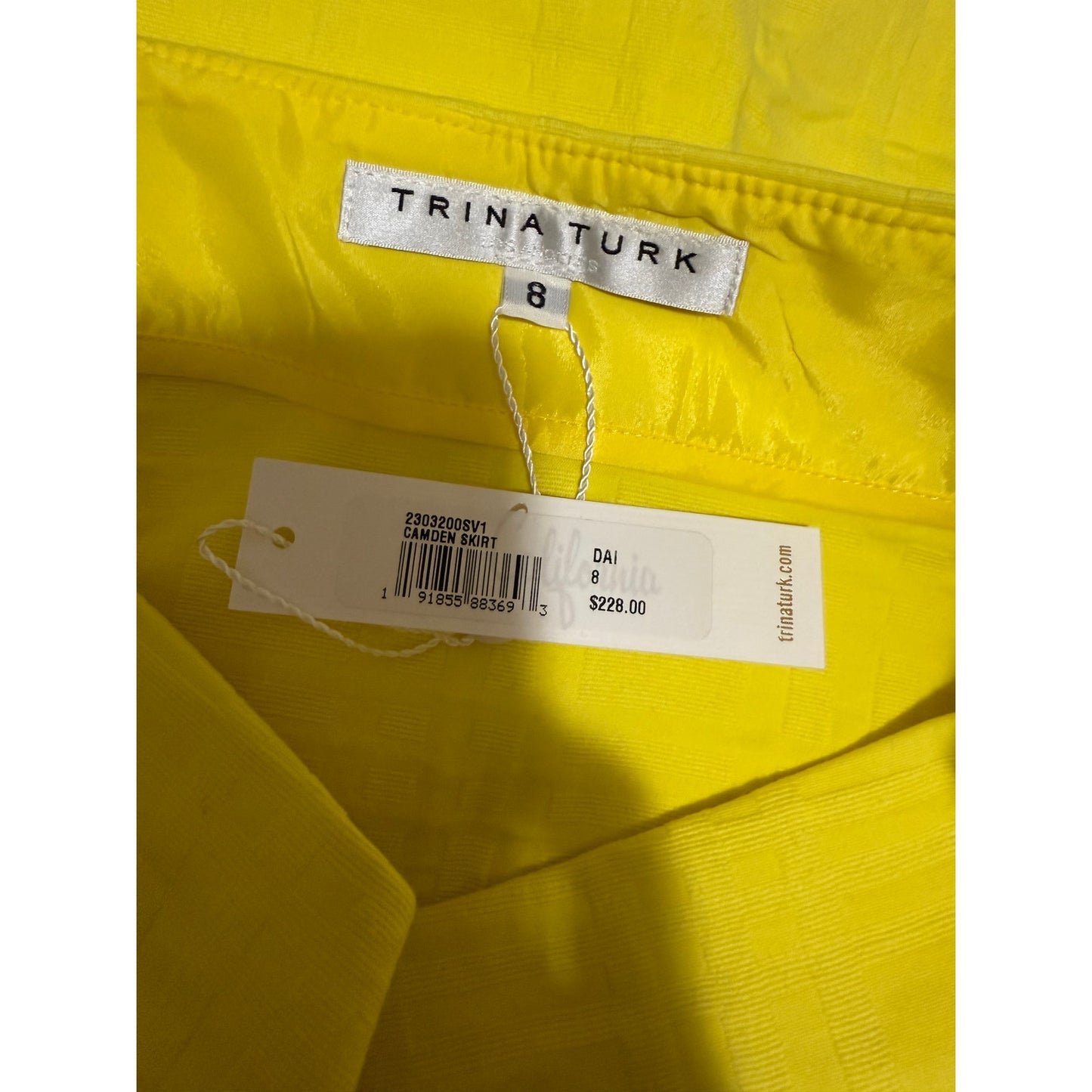 Trina Turk Bright Yellow Camden Skirt - Pencil - Mini - Size 8 - NWT - $228 MSRP