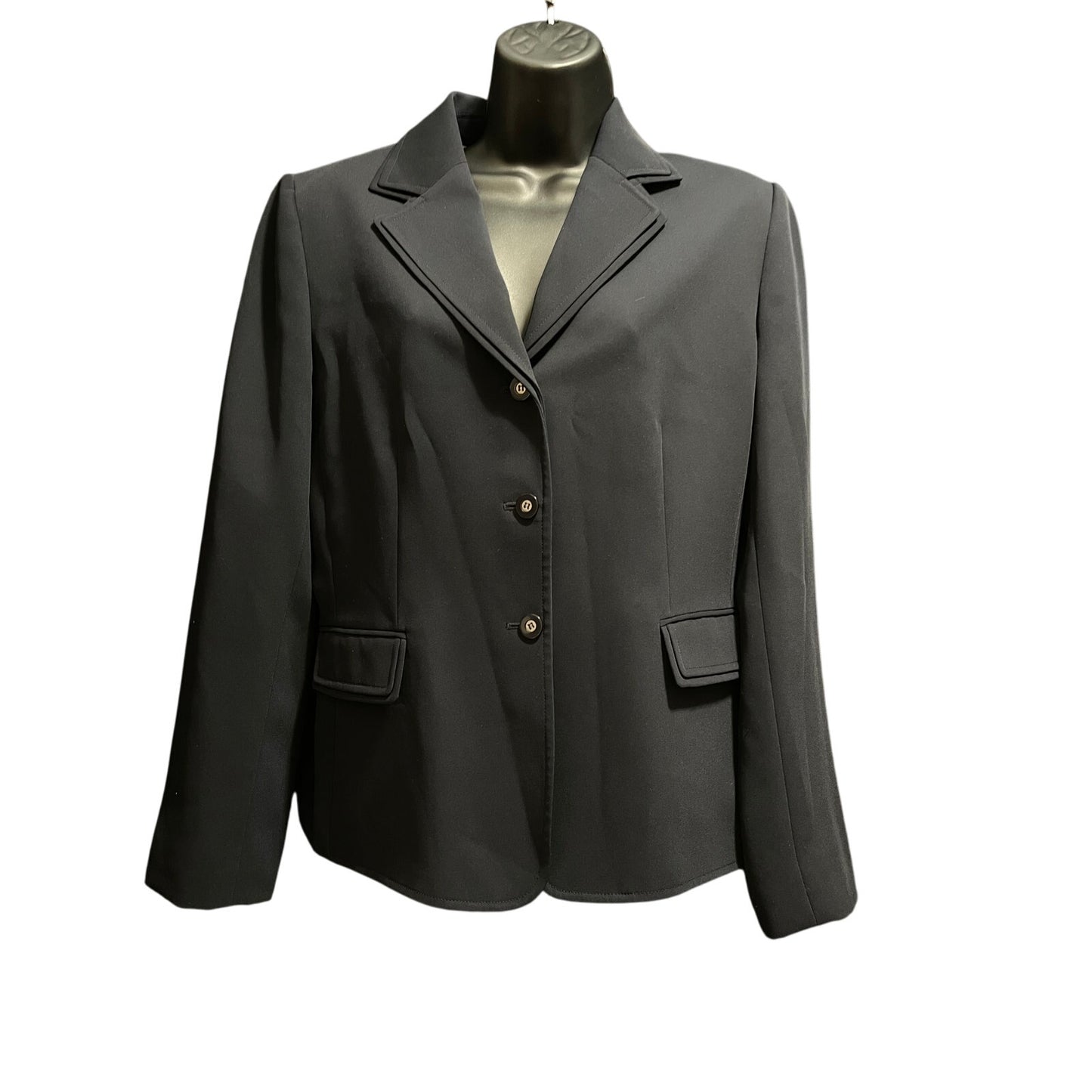 Tahari Dark Navy / Black 3 Button Blazer Jacket - Size 10 Petite