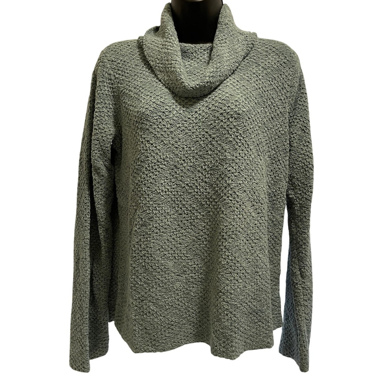 Vintage Sigrid Olsen Blue Cowl Neck Knit Sweater - Size Medium