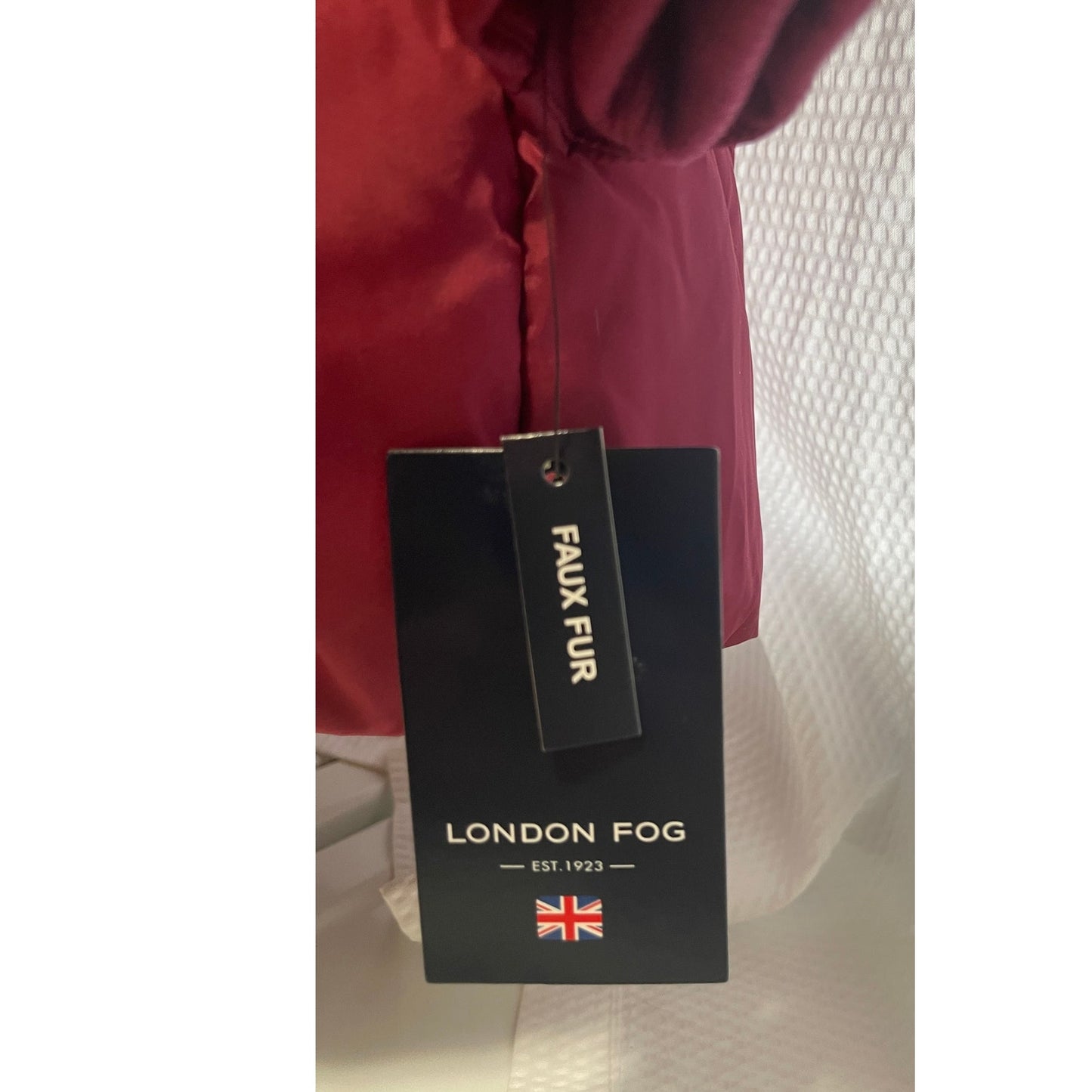 NWT London Fog Rhubarb Hooded Quilted Down Hooded Long Padded Coat