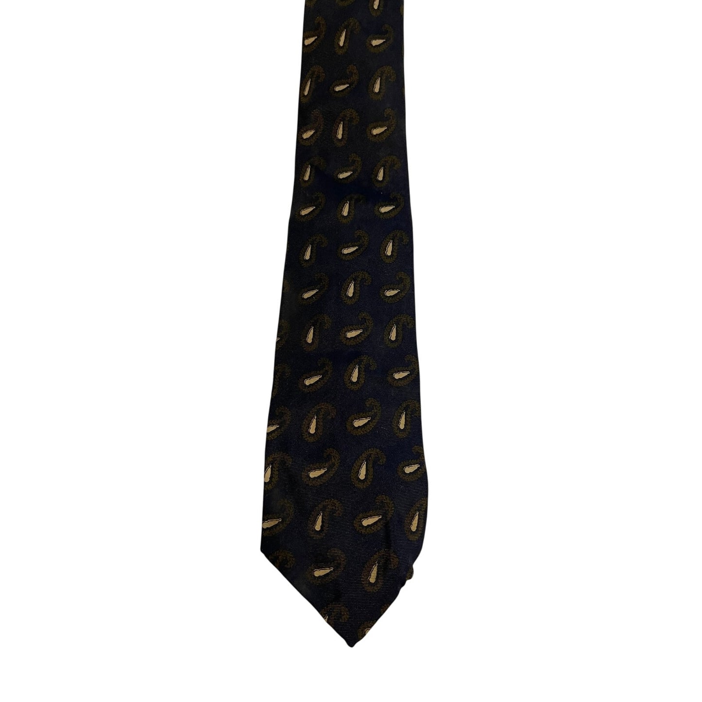 Vintage Reis of New Haven All Silk Blue & Yellow Print Necktie