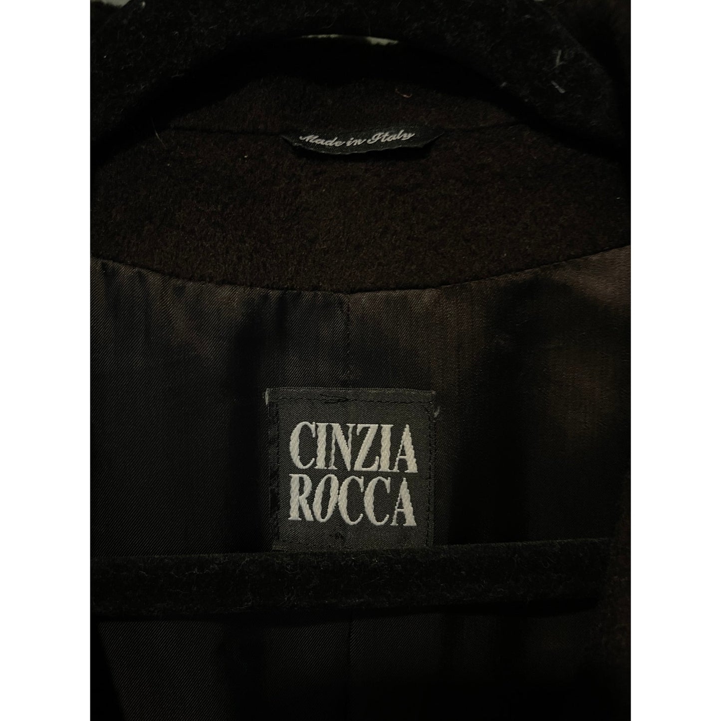 Cinzia Rocca Italian Wool & Angora Dark Chocolate Brown Over Coat