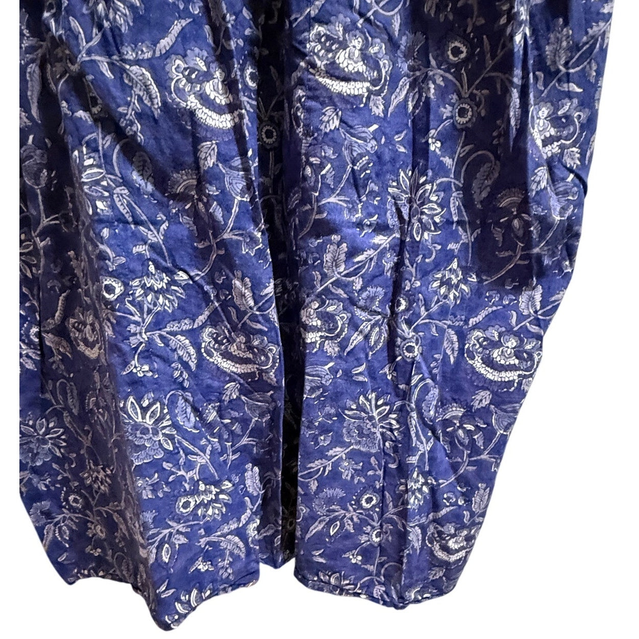 Nesara 100% Organic Cotton Purple Floral Caftan Dress- Oversized Medium