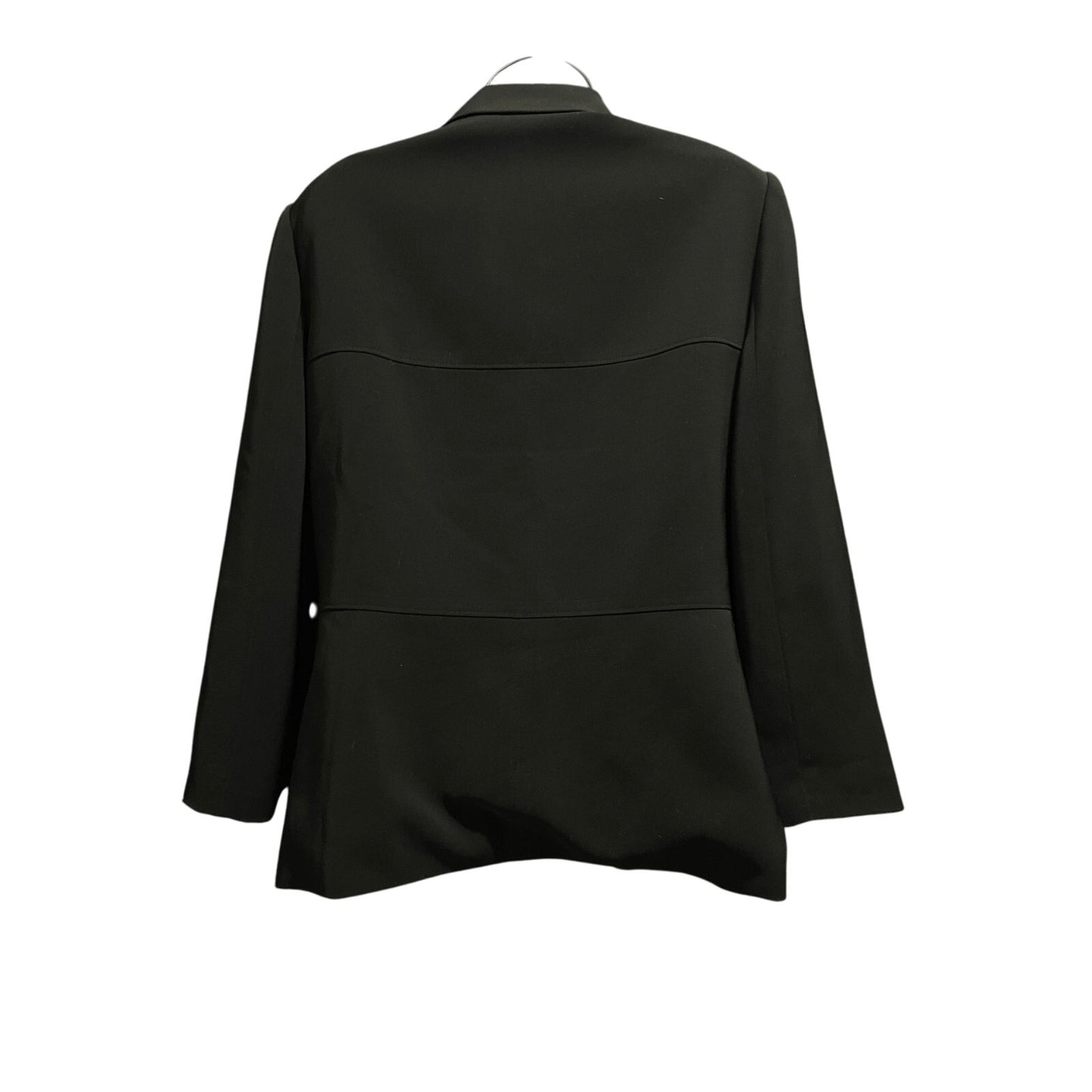 Tahari Black 3 Button Blazer Jacket - Size 12 Zipper Pockets