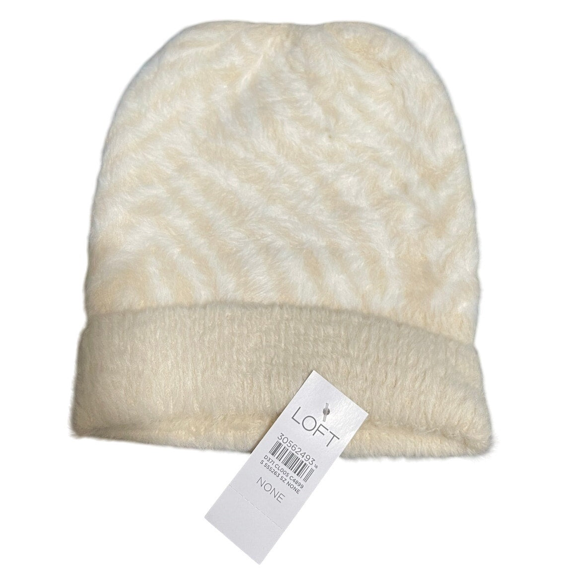 NWT Ann Taylor The LOFT Cream & White Zebra Beanie