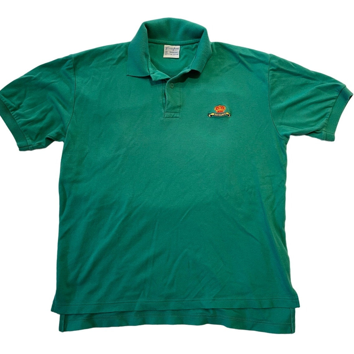 Vintage Trimingham's Bermuda 100% Cotton Medium Green Polo Shirt