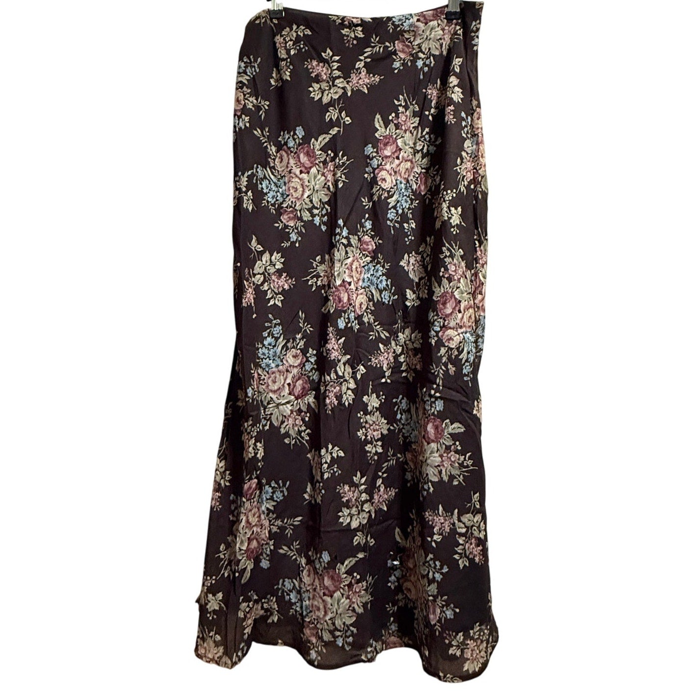 Vintage Lauren Ralph Lauren Brown Floral Skirt - Boho - Retro - Size 8
