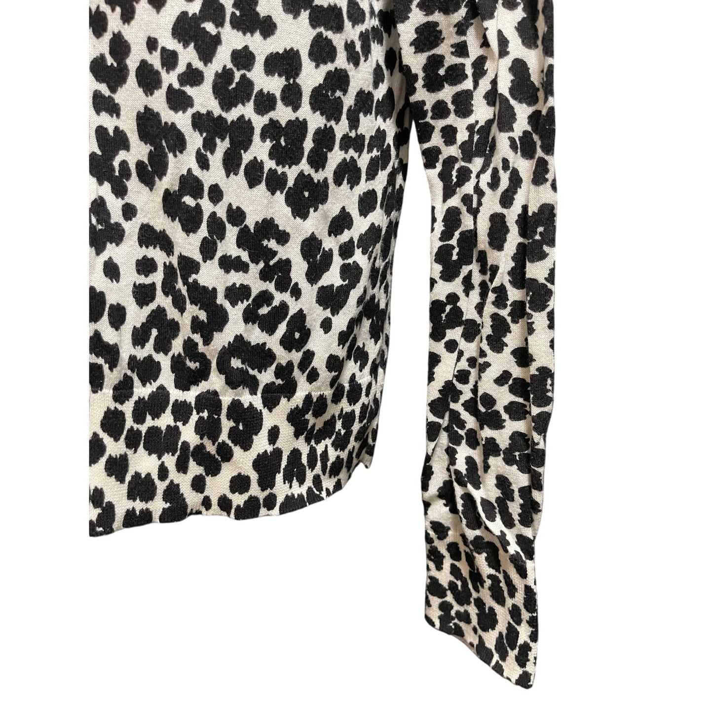 Anne Taylor the LOFT Size Medium Animal Print Cardigan Knit Sweater