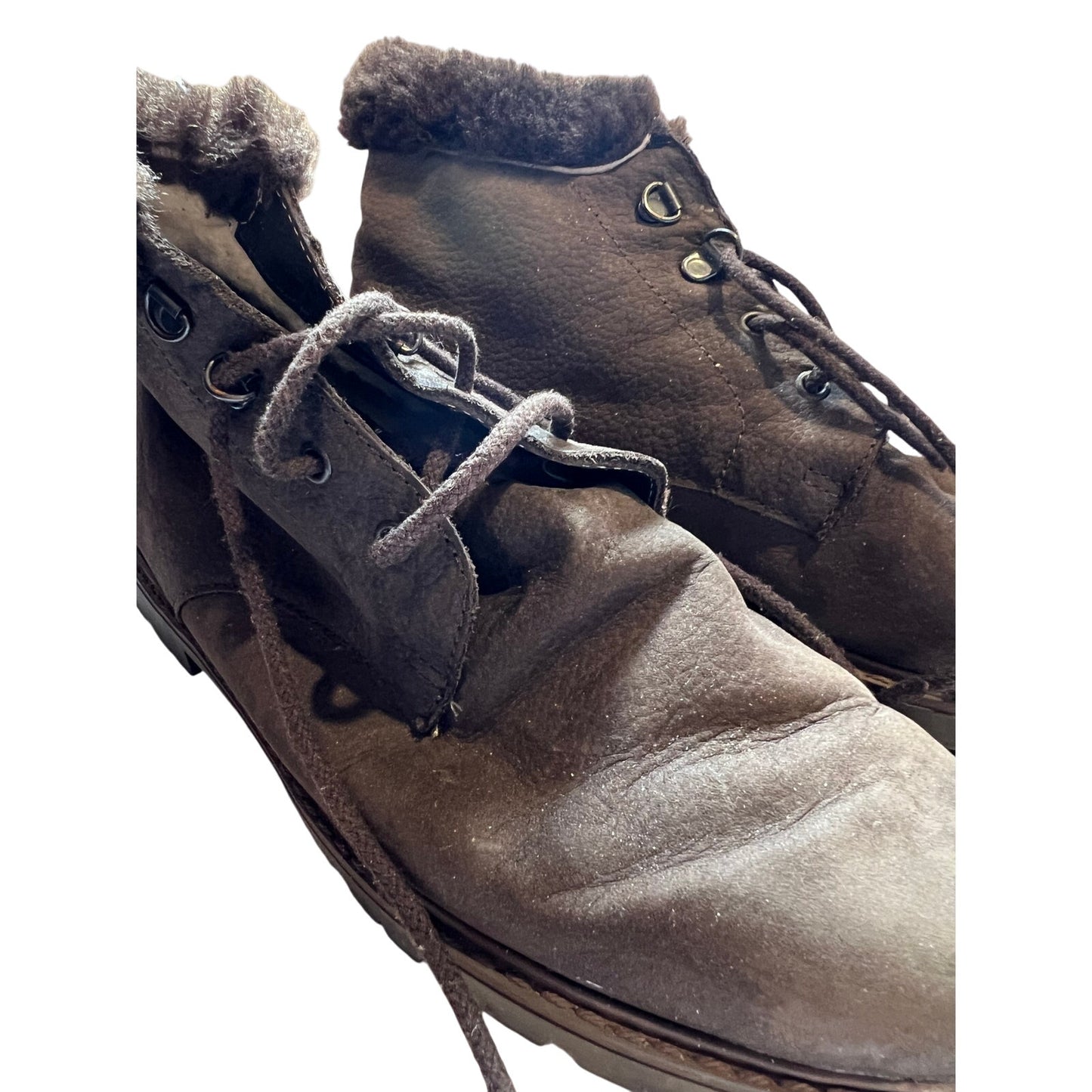 Barney's New York Brown Leather / Suede Lace Up Boots - Lined - Size 8 USW