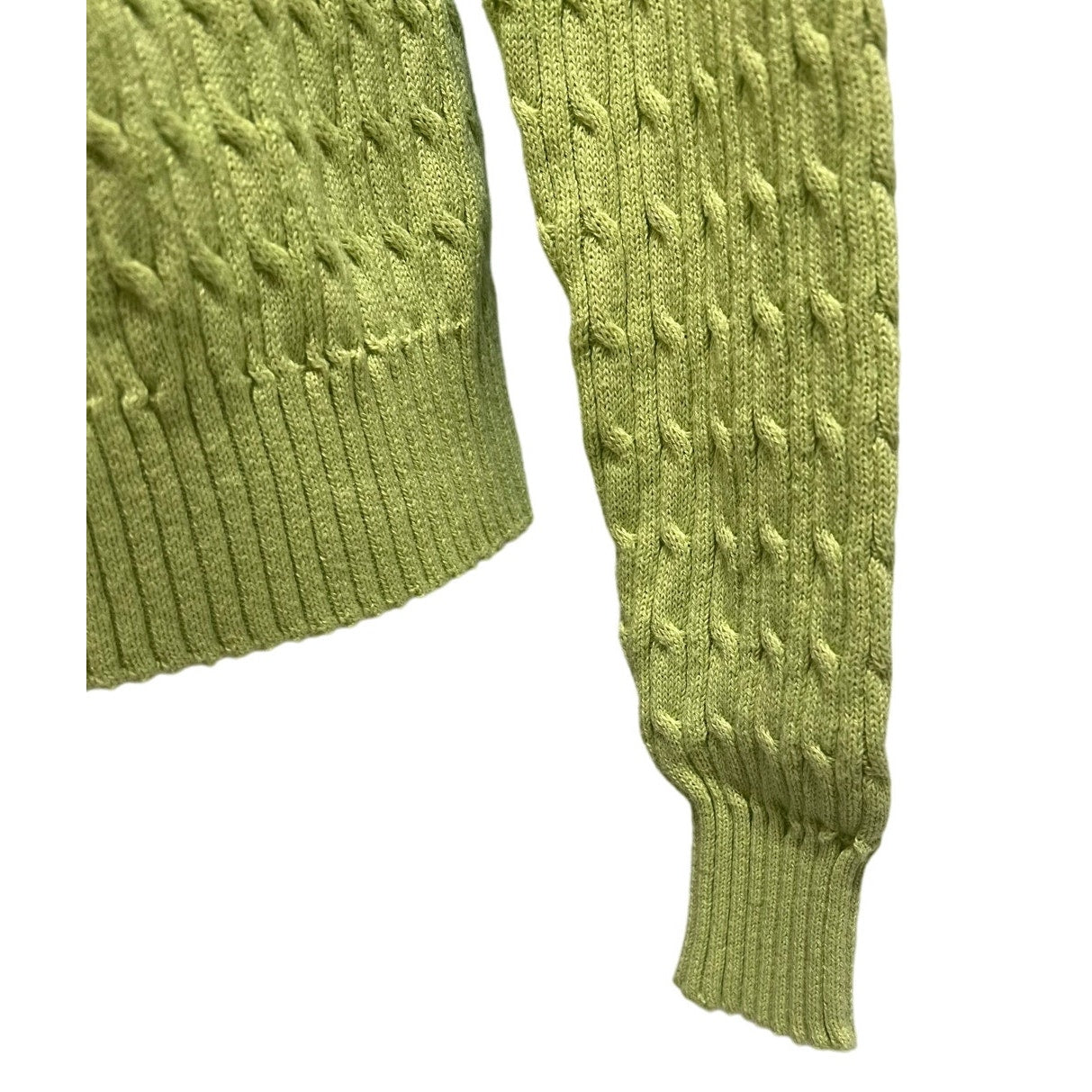 Tailor B. Moss Spring Green Light Knit Cable Sweater - Size XS
