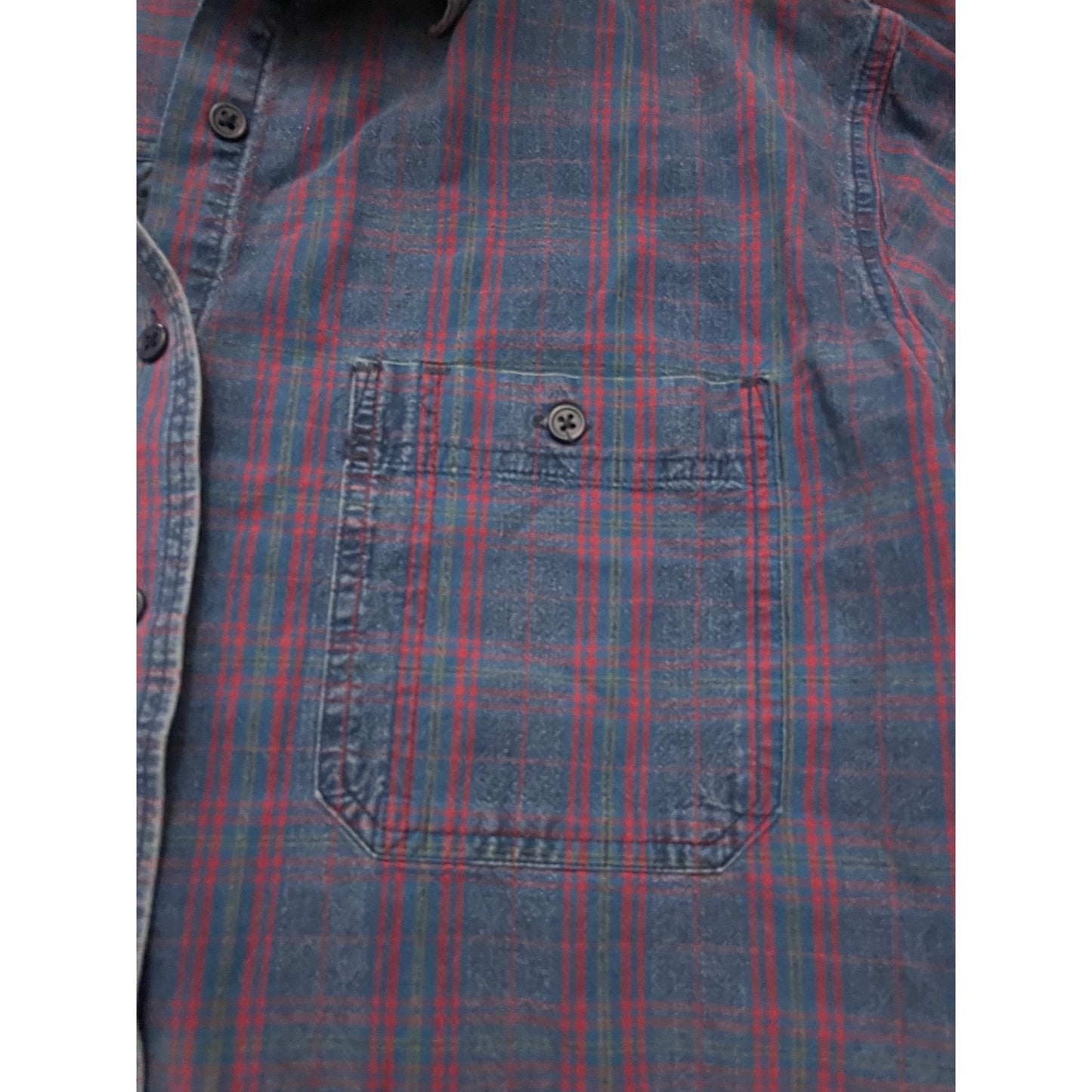 Vintage 90s Lee 100% Cotton Long Sleeve Plaid Button Front Shirt Men's Medium