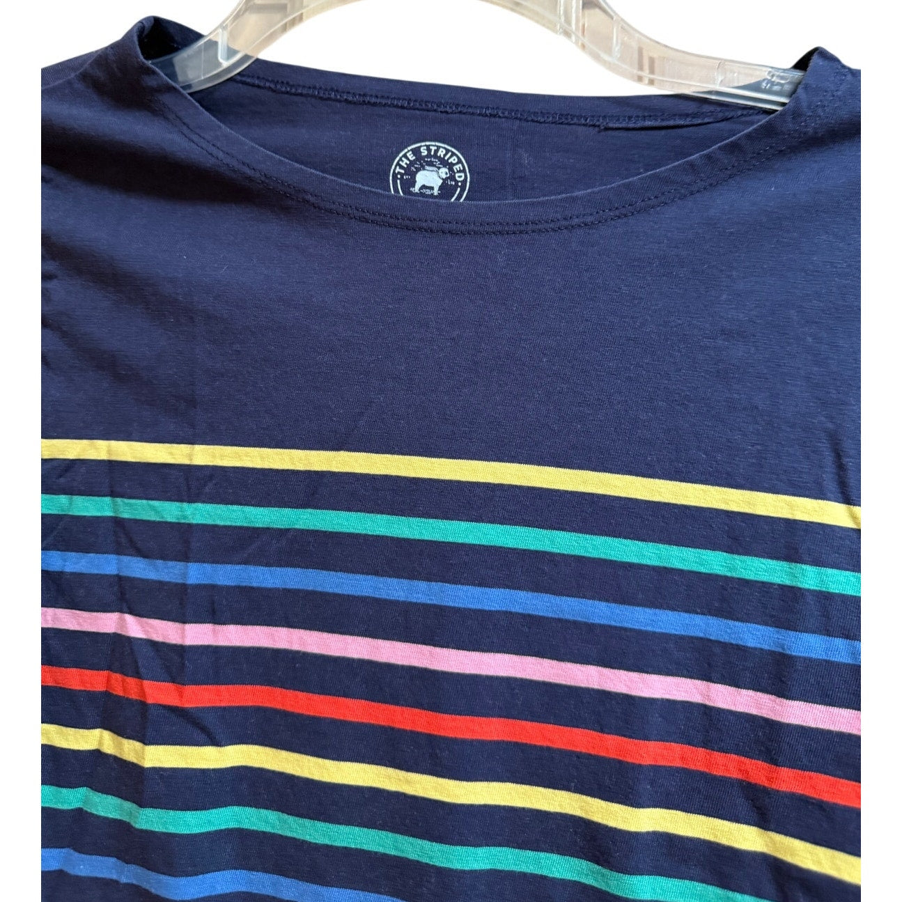 The Striped Sheep Navy & Multicolor Striped Long Sleeve T-shirt - Medium