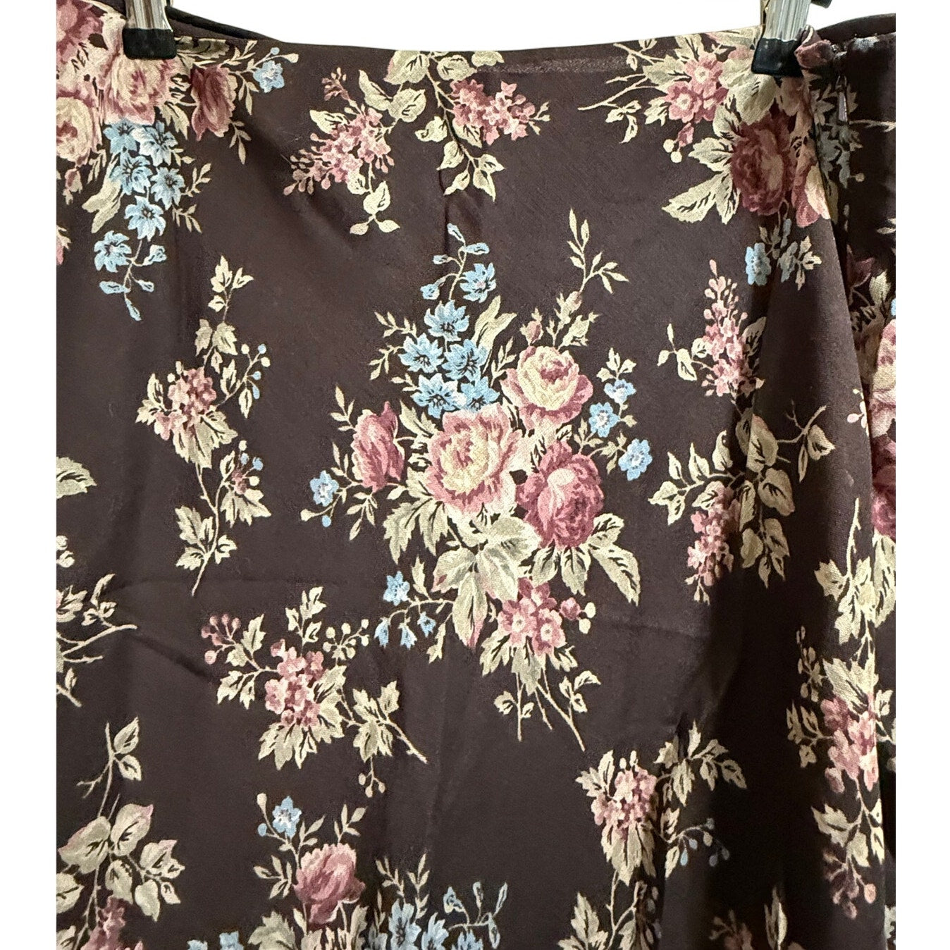 Vintage Lauren Ralph Lauren Brown Floral Skirt - Boho - Retro - Size 8