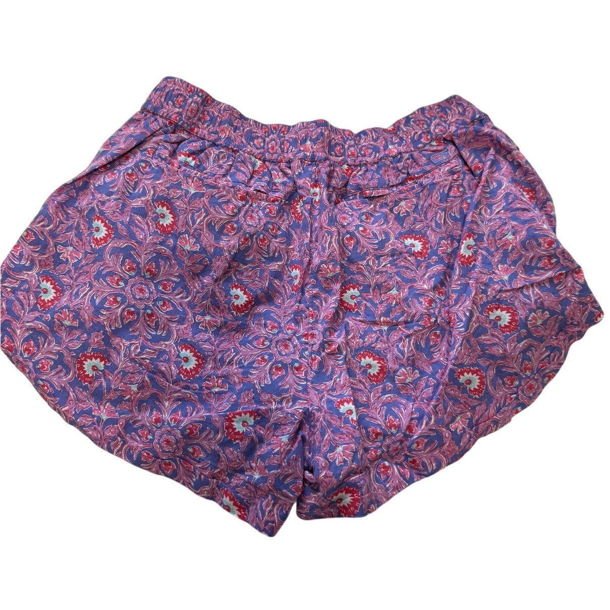 Vineyard Vines Purple and Blue Floral Print Elastic Waist Mini Shorts Size Small