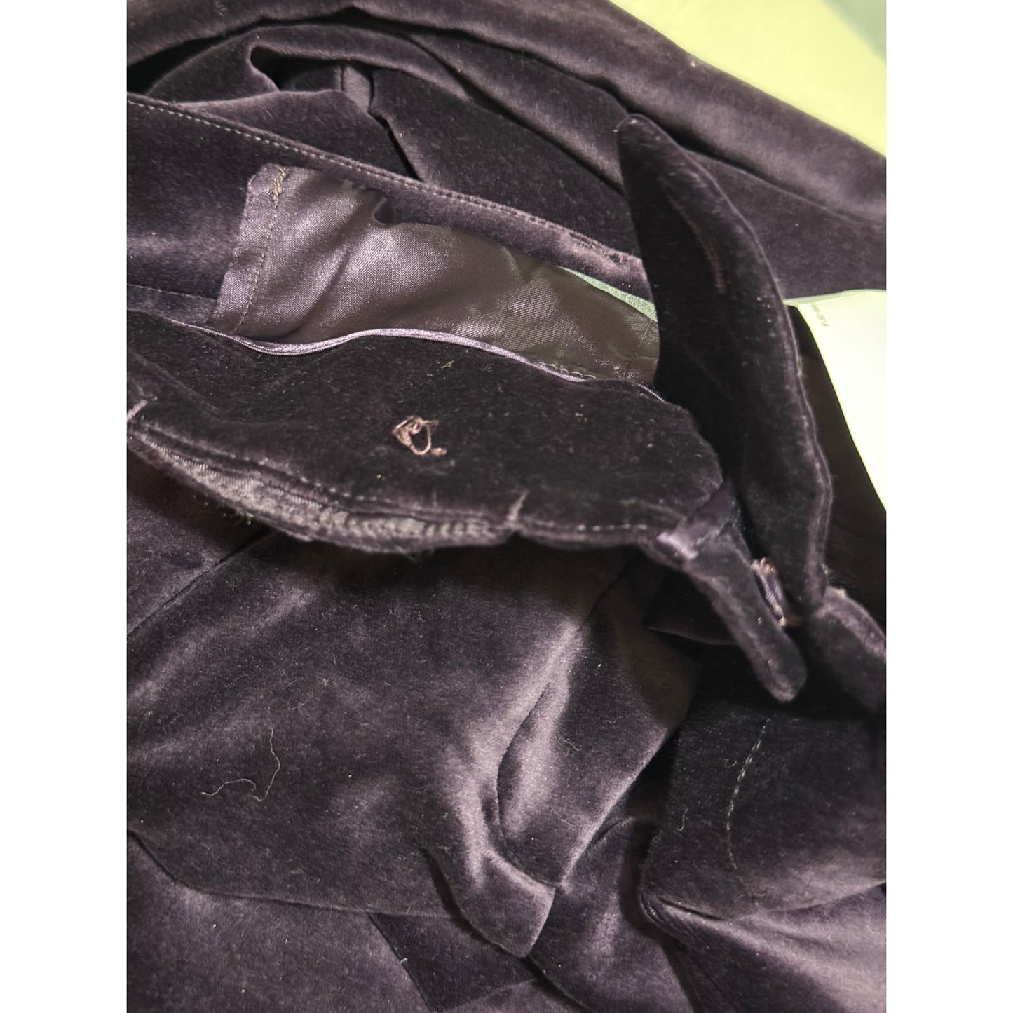 Fendi Deep Purple Velvet Straight Leg Pants - 33" Waist