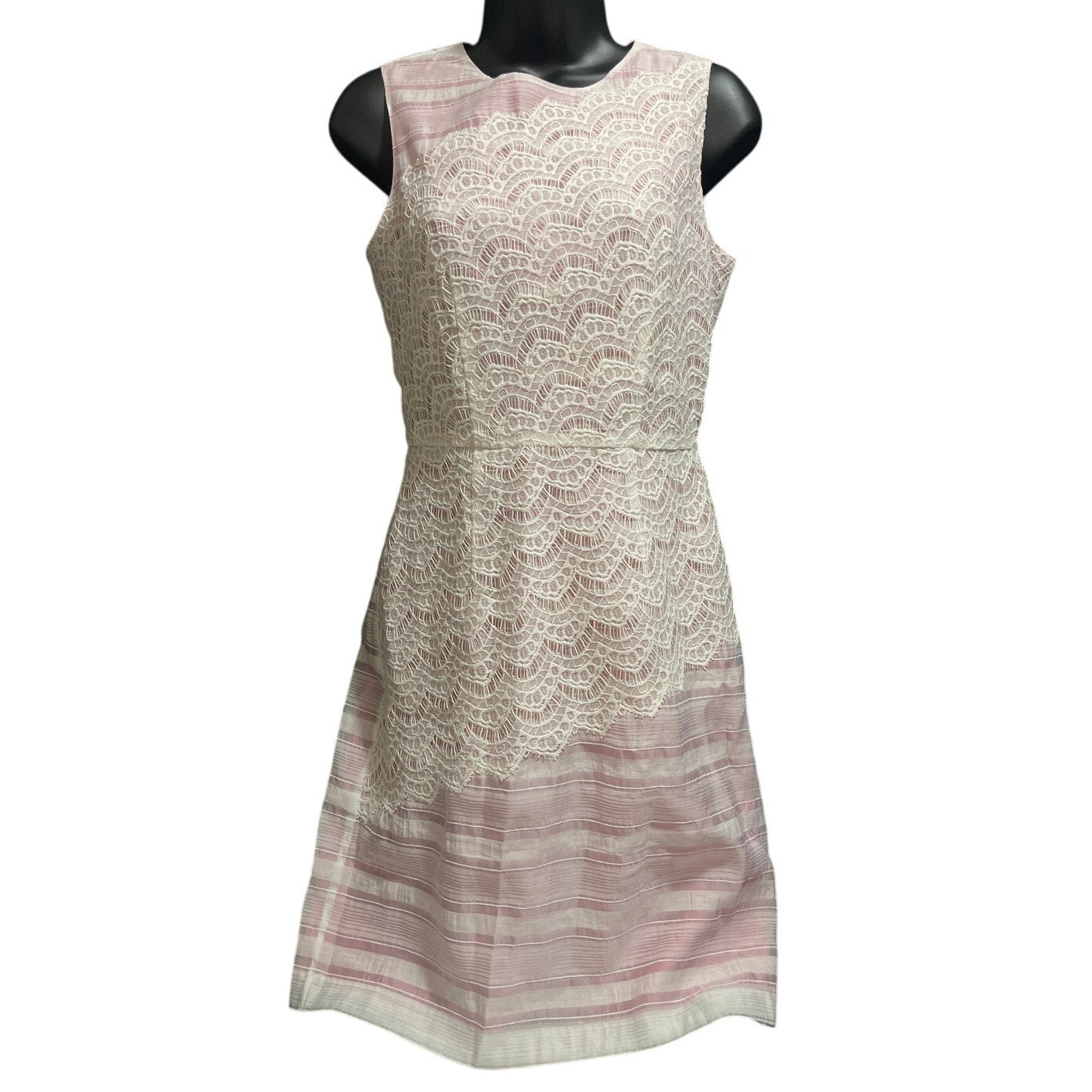 Ivy & Blu Pink & White Lace Sleeveless Dress - Size 2