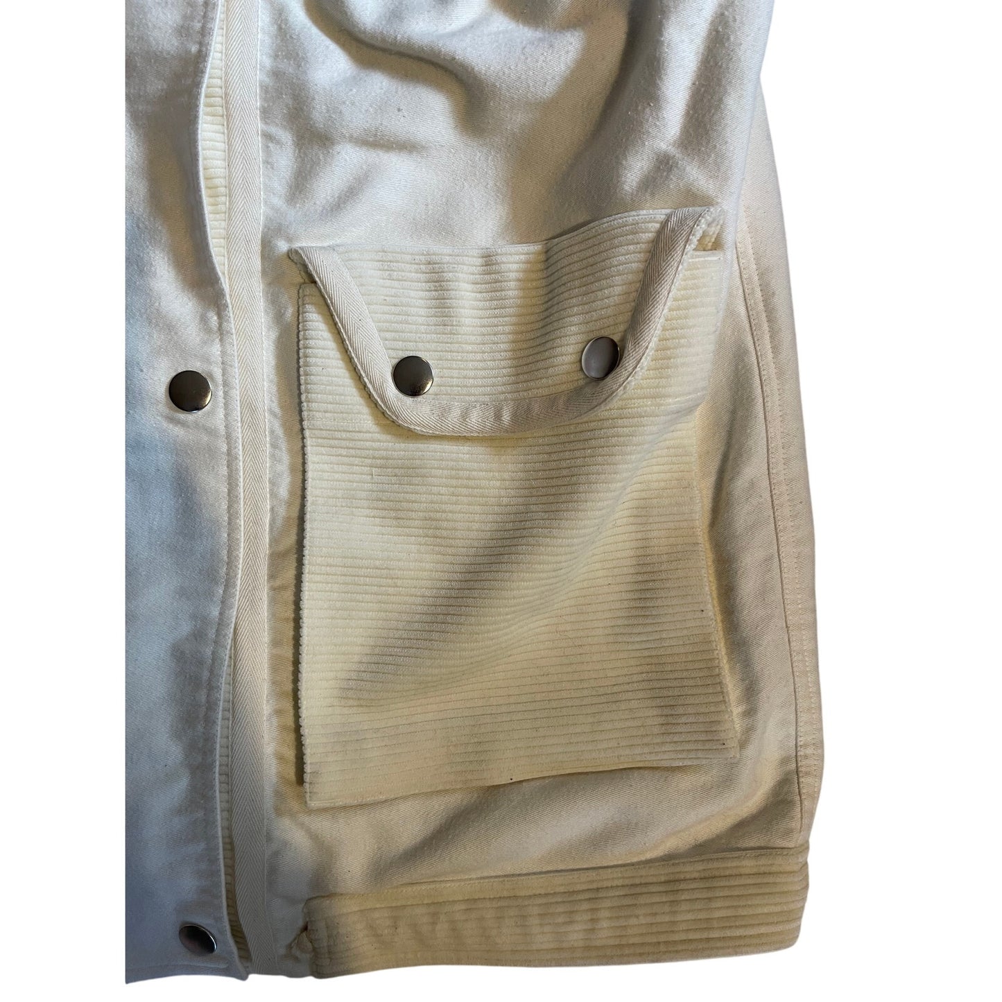 Courreges Paris White Hooded Jacket - Plaid Lining - Size 36