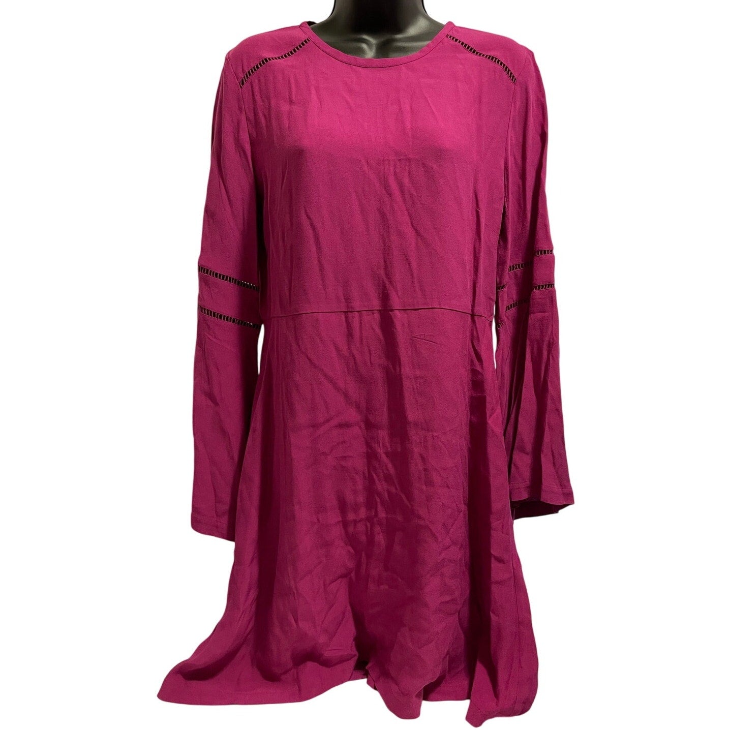 NWT Ann Taylor The Loft Fuschia Pink Long Sleeve Dress Size 6