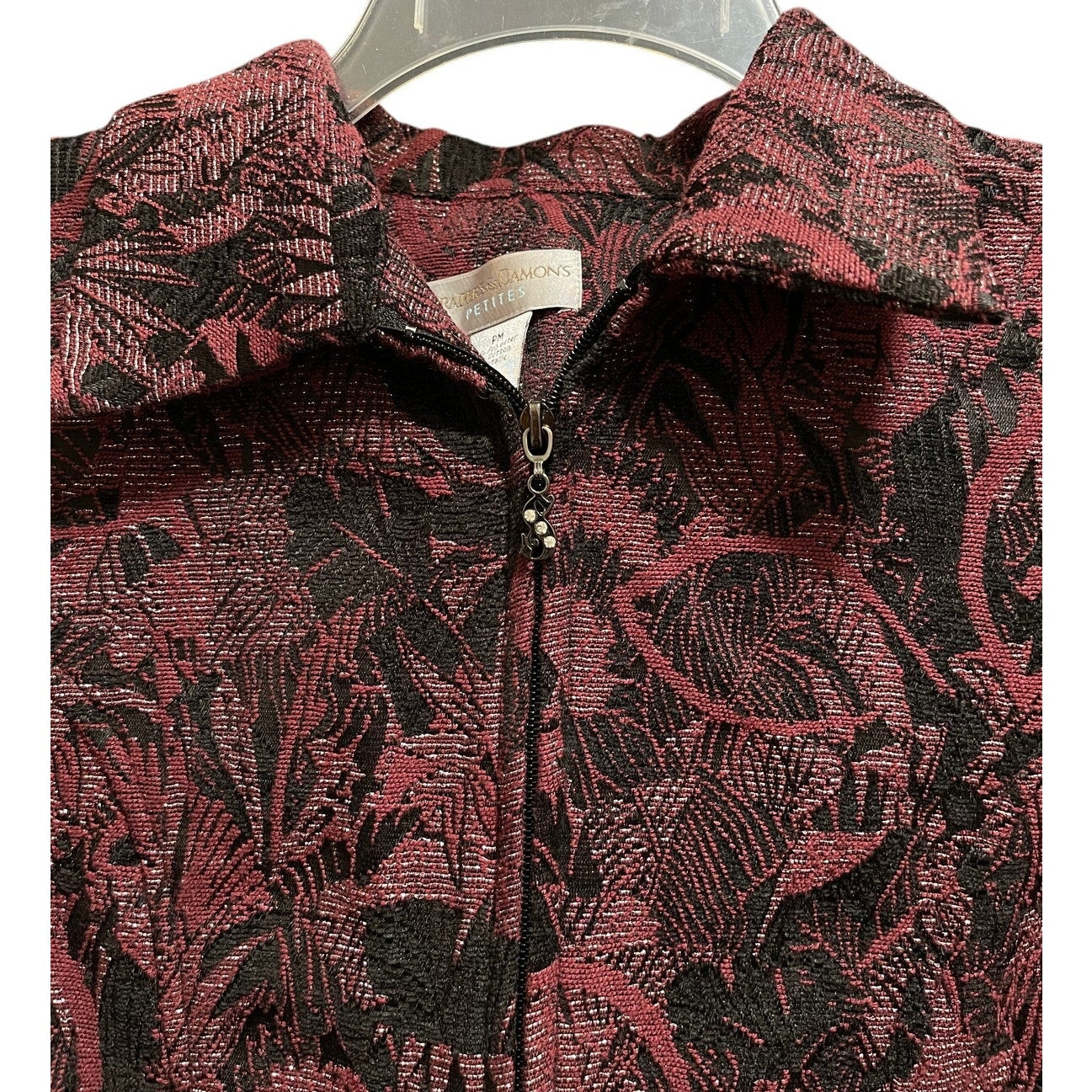 Draper's & Damon's Women's Petite Medium Textured Deep Red Jacket