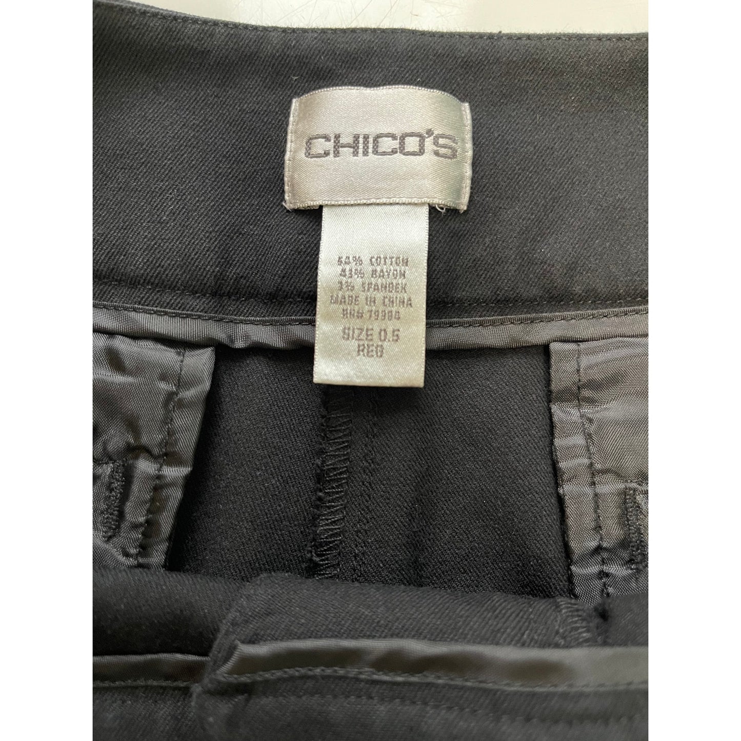 Chico's Size 10 Black Straight Dress Pants - Front Pleat