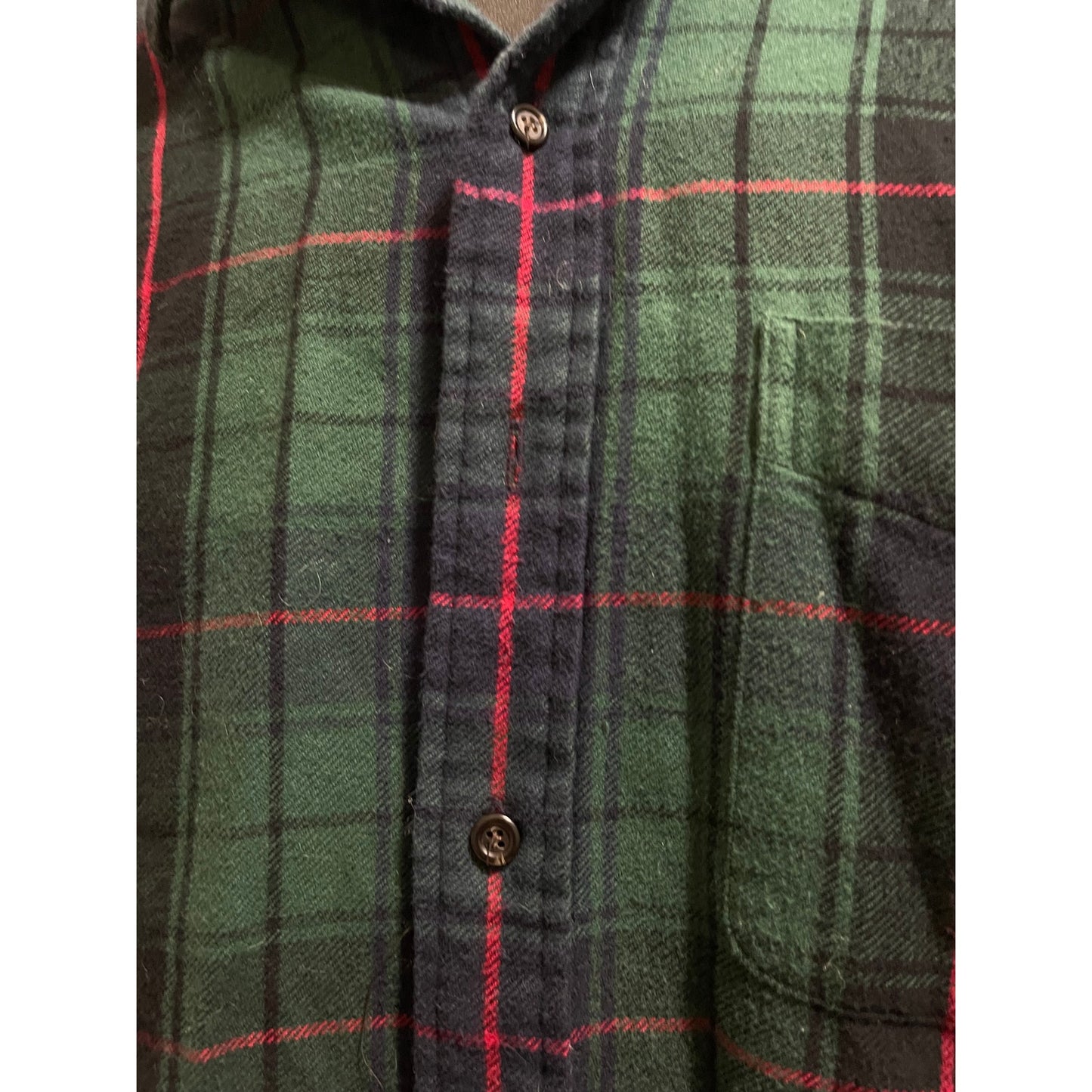 Vintage Polo Ralph Lauren Green Plaid 100% Cotton Button Front Shirt - Medium