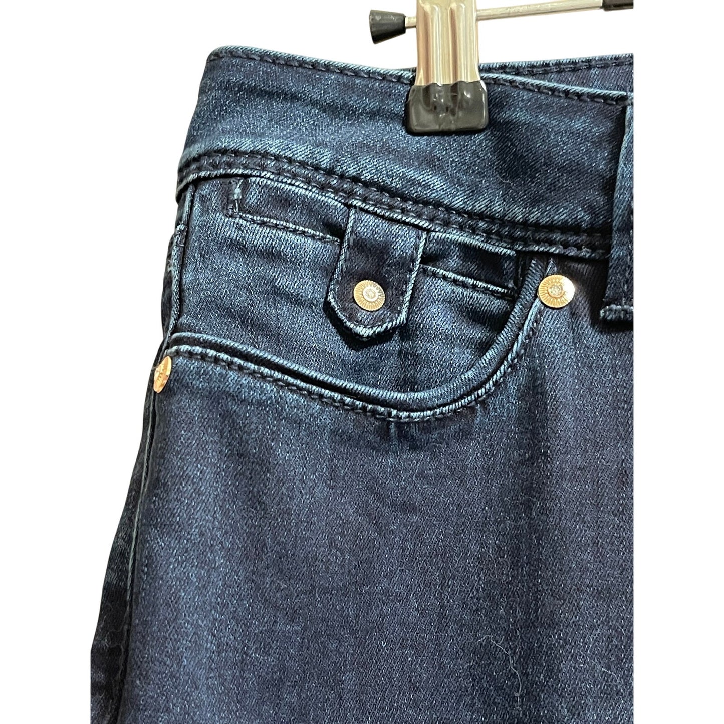 White House Black Market Skinny Flare Jeans - Dark Wash - Embellished - 6R