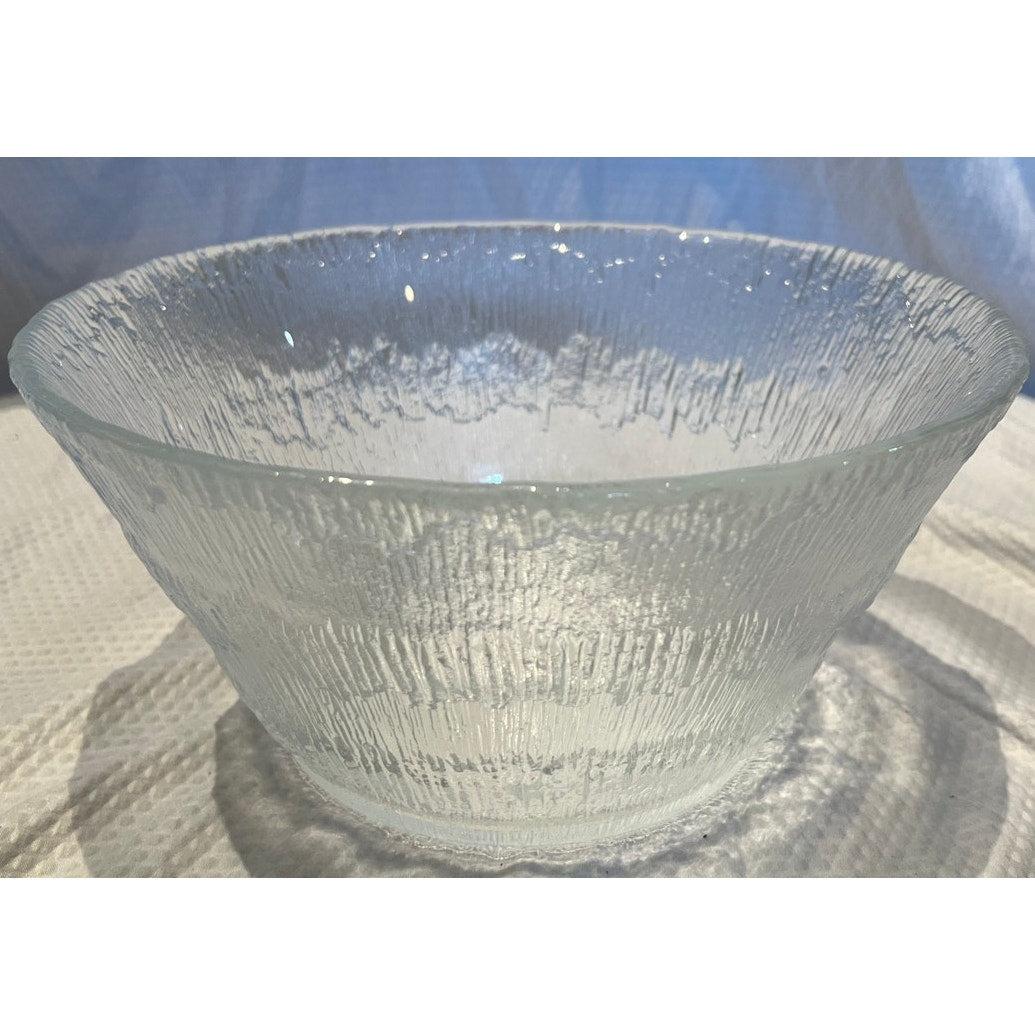 Littala Solaris Tapio Wirkkala Finland Textured Art Glass Serving Bowl - 9.5"