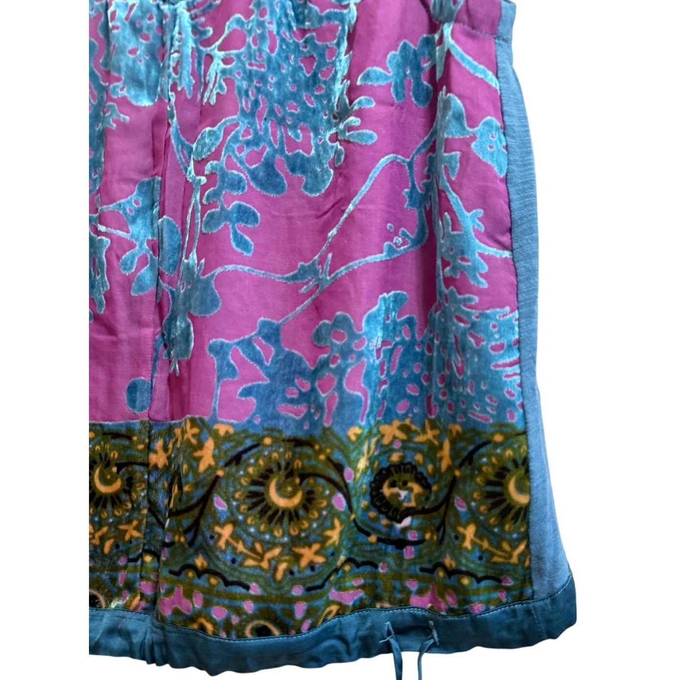Anthropologie Pink Blue Velvet Sleeveless Blouse - XS - NWT