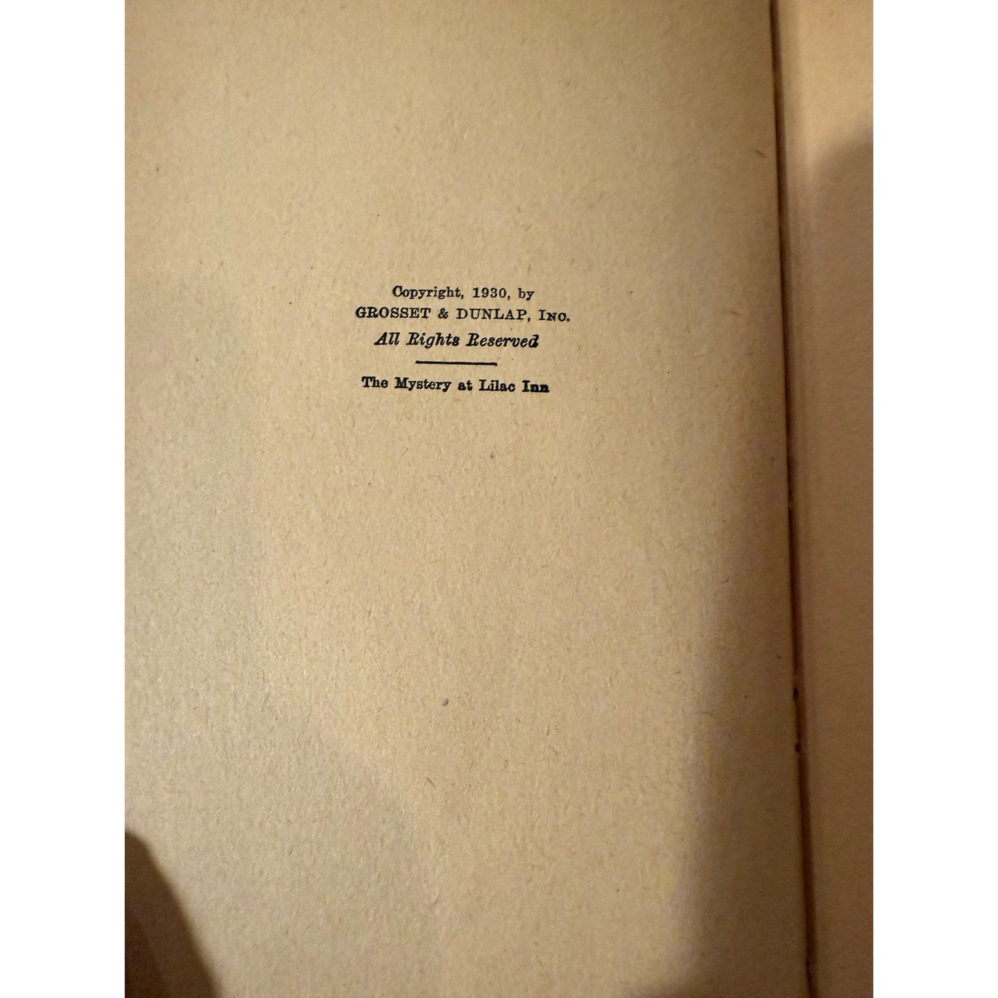 Nancy Drew - The Mystery at the Lilac Inn - Blue Tweed - 1930 - Hardcover