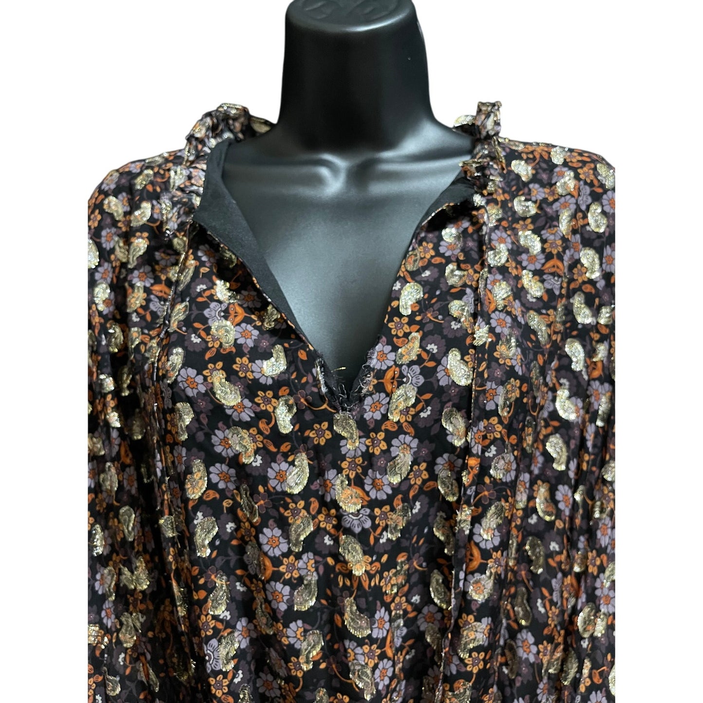 NWT Kobi Halperin Black Floral Boho Dress - Size Large - $598 MSRP