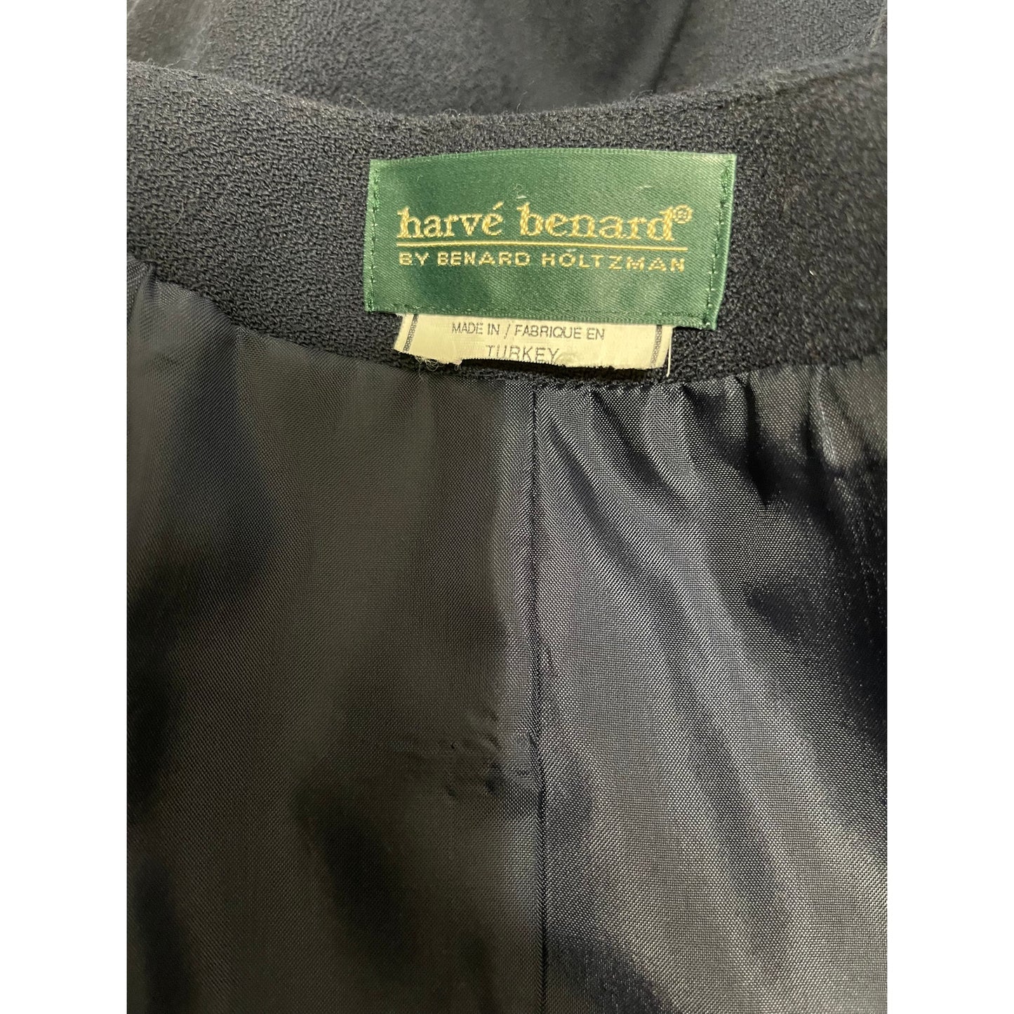 Vintage Harvé Benard by Benard Holtzman Navy Blue Overcoat