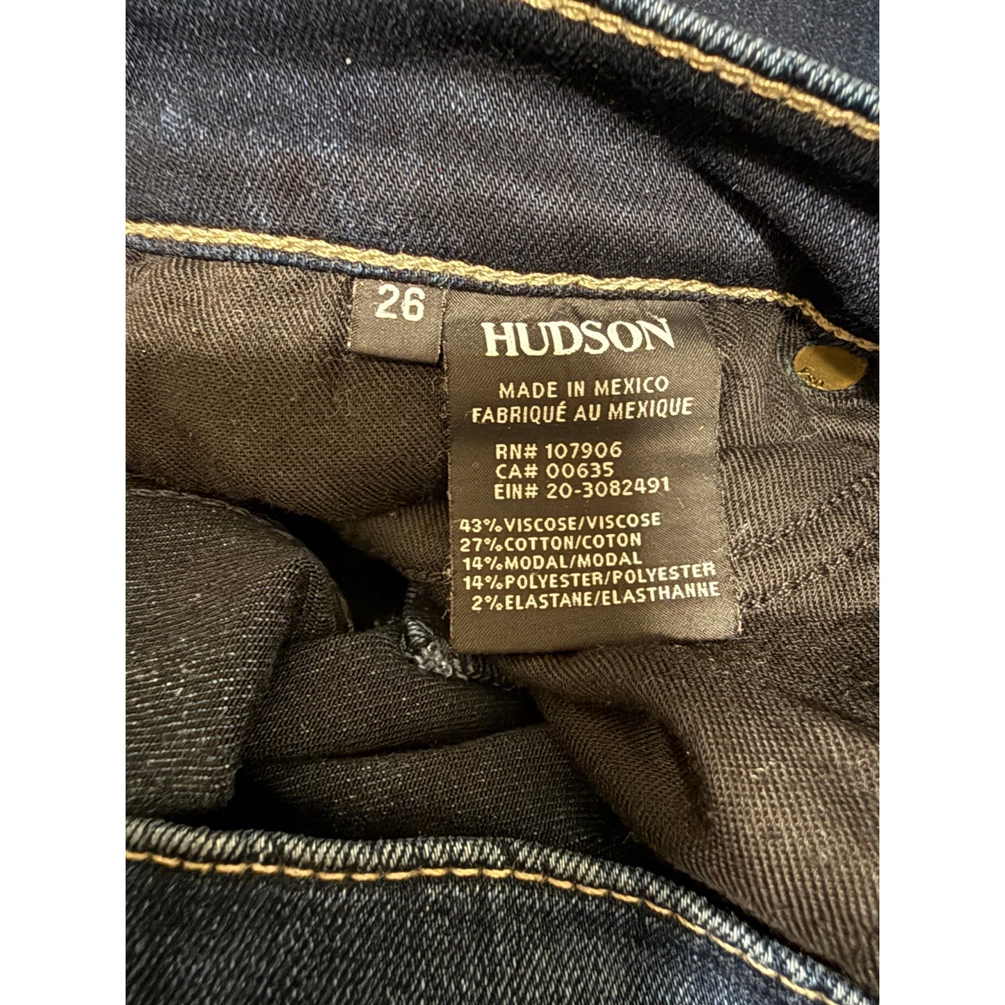 Hudson Jeans Krista Crop Super Skinny Denim Jeans Size 26