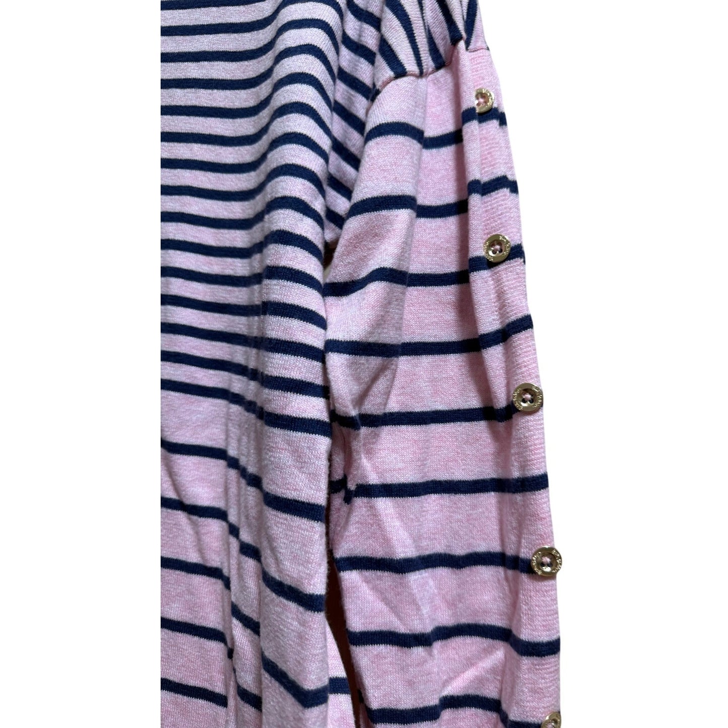 Lilly Pulitzer Pink & Navy Striped Sweater Long Sleeve - Size Medium