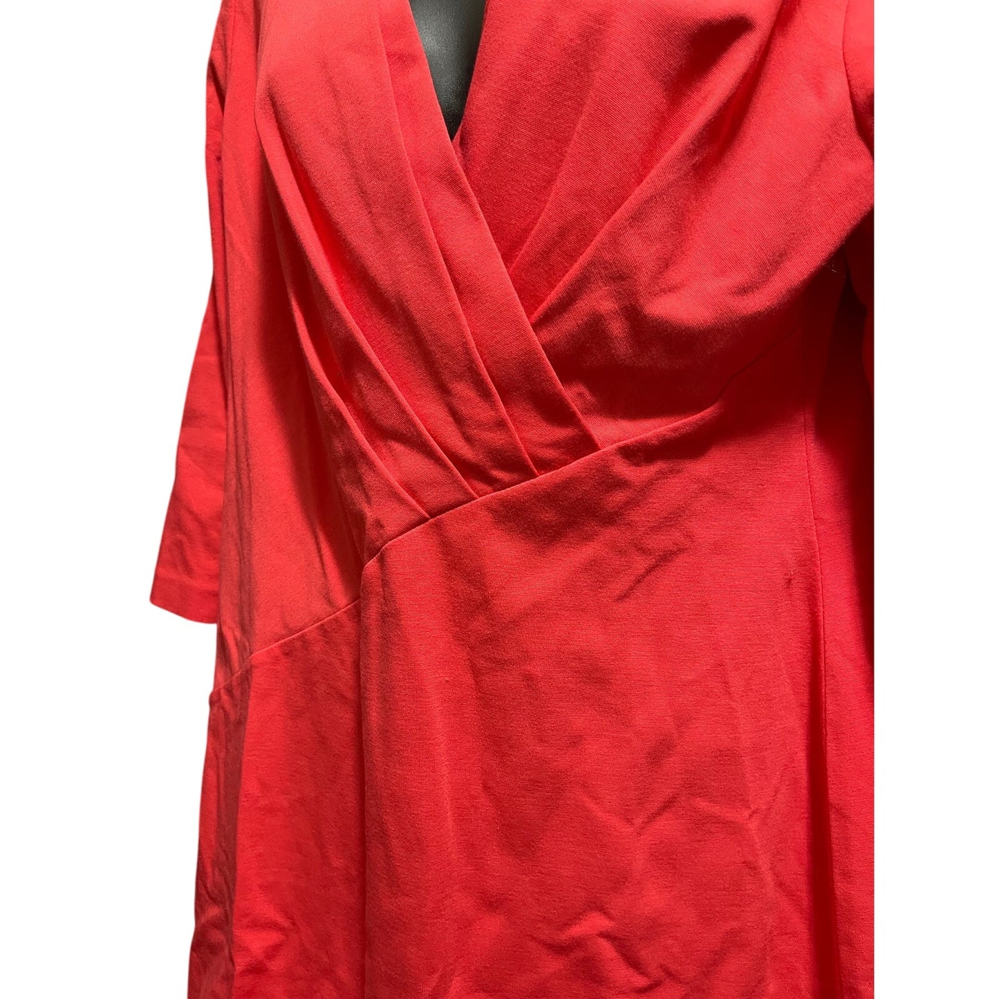 Lafayette 148 3/4 Sleeve Midi Dress - Pink / Coral - Size 12